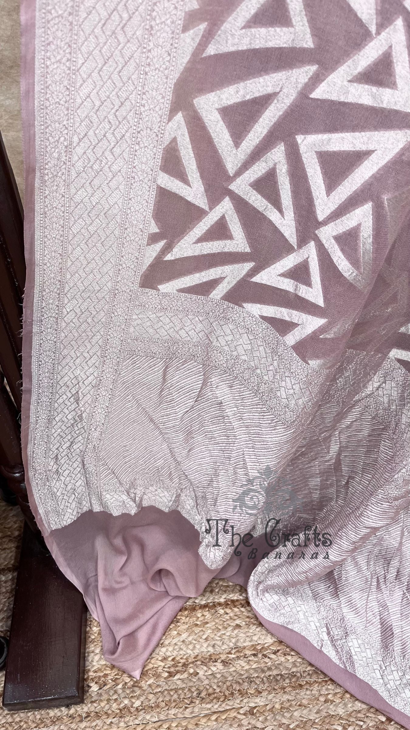 Pure Georgette Banarasi Saree - Silver Zari