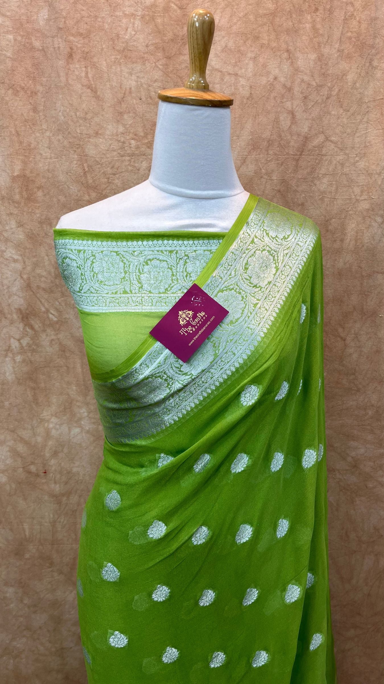 Pure Khaddi Chiffon Banarasi Saree