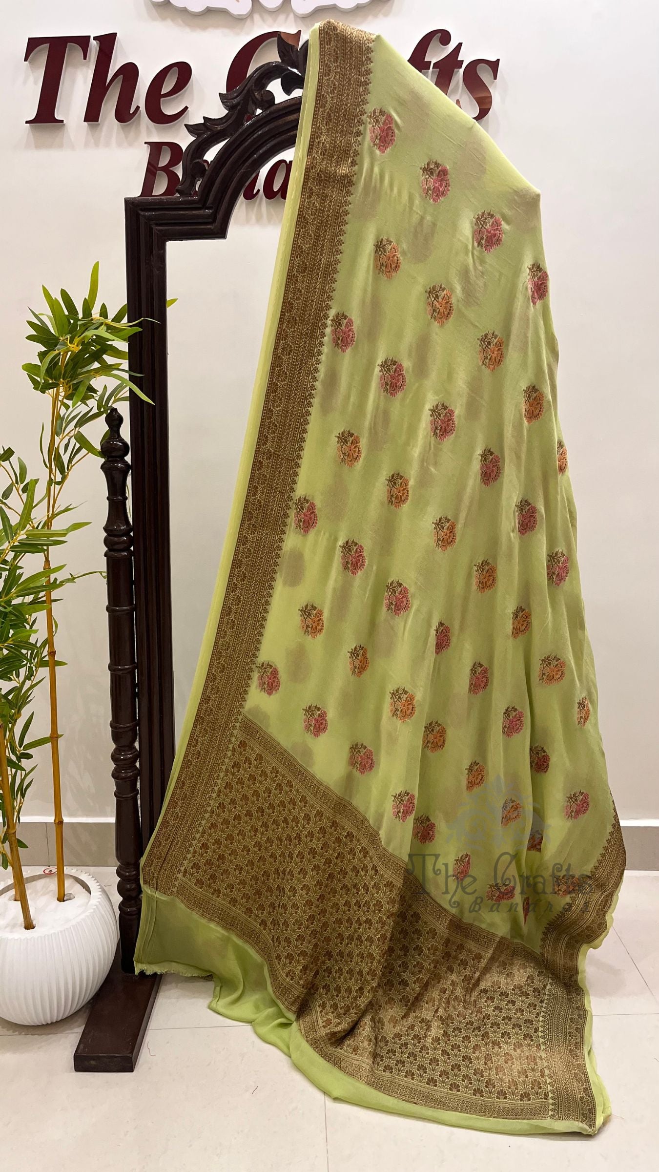 Pure Khaddi Chiffon Banarasi Saree