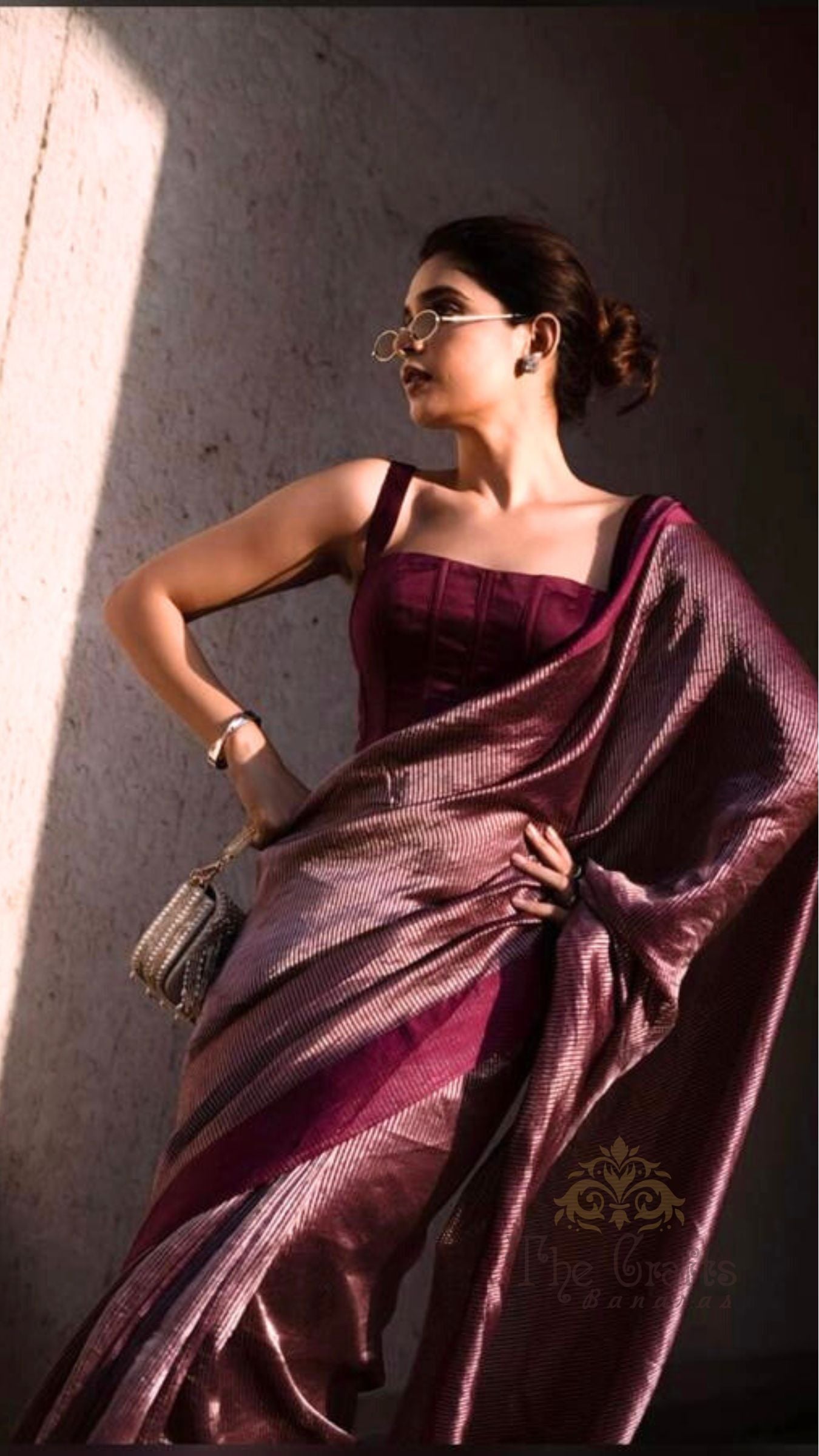 Pure Tissue Silk Handloom Banarasi Saree - with Satin Border