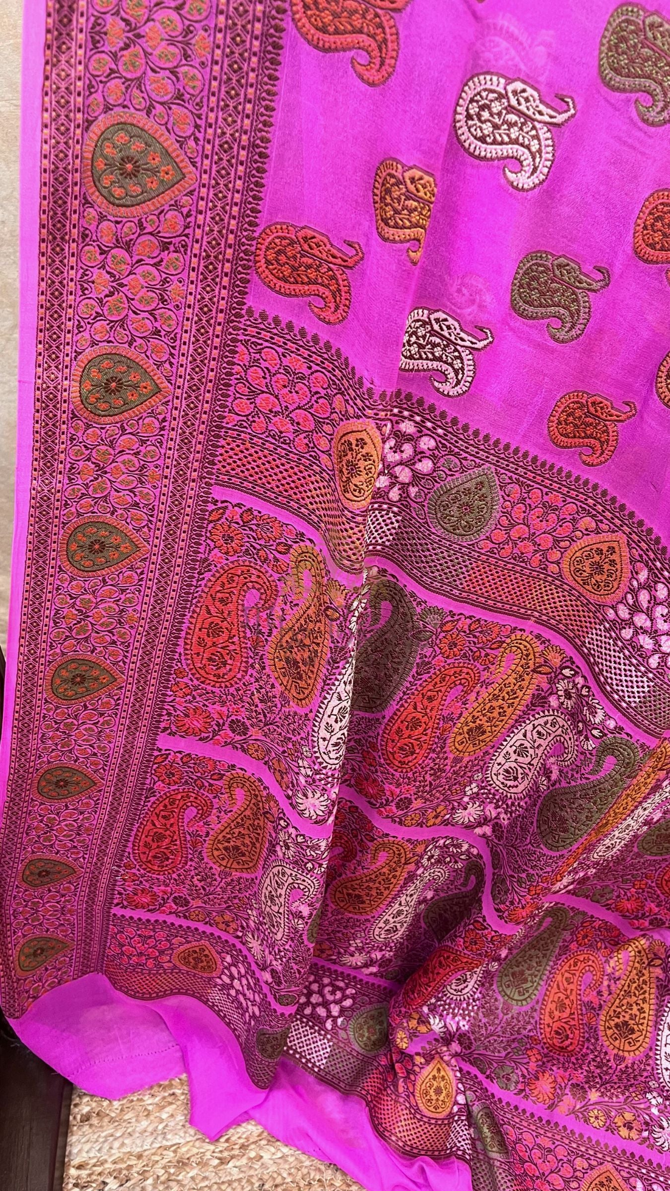 Pure Khaddi Chiffon Banarasi Saree