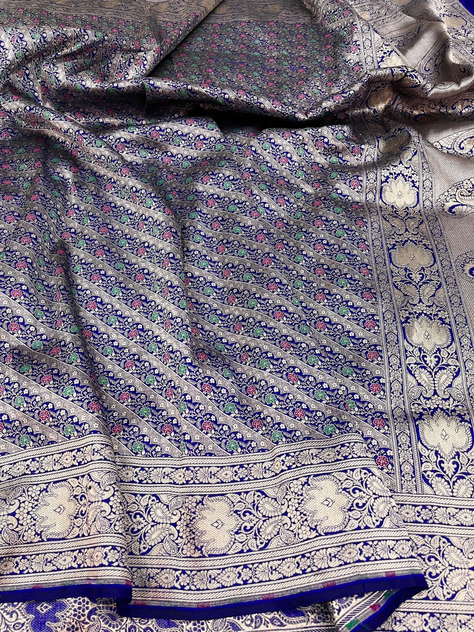 Pure Katan Silk Handloom Banarasi Saree - Tanchui Brocade Meena