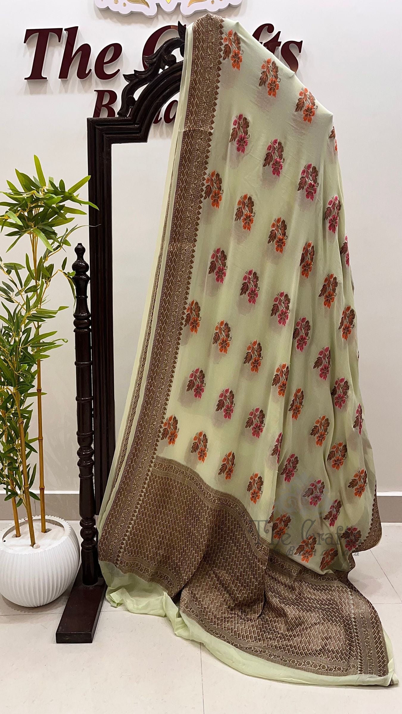 Pure Khaddi Chiffon Banarasi Saree