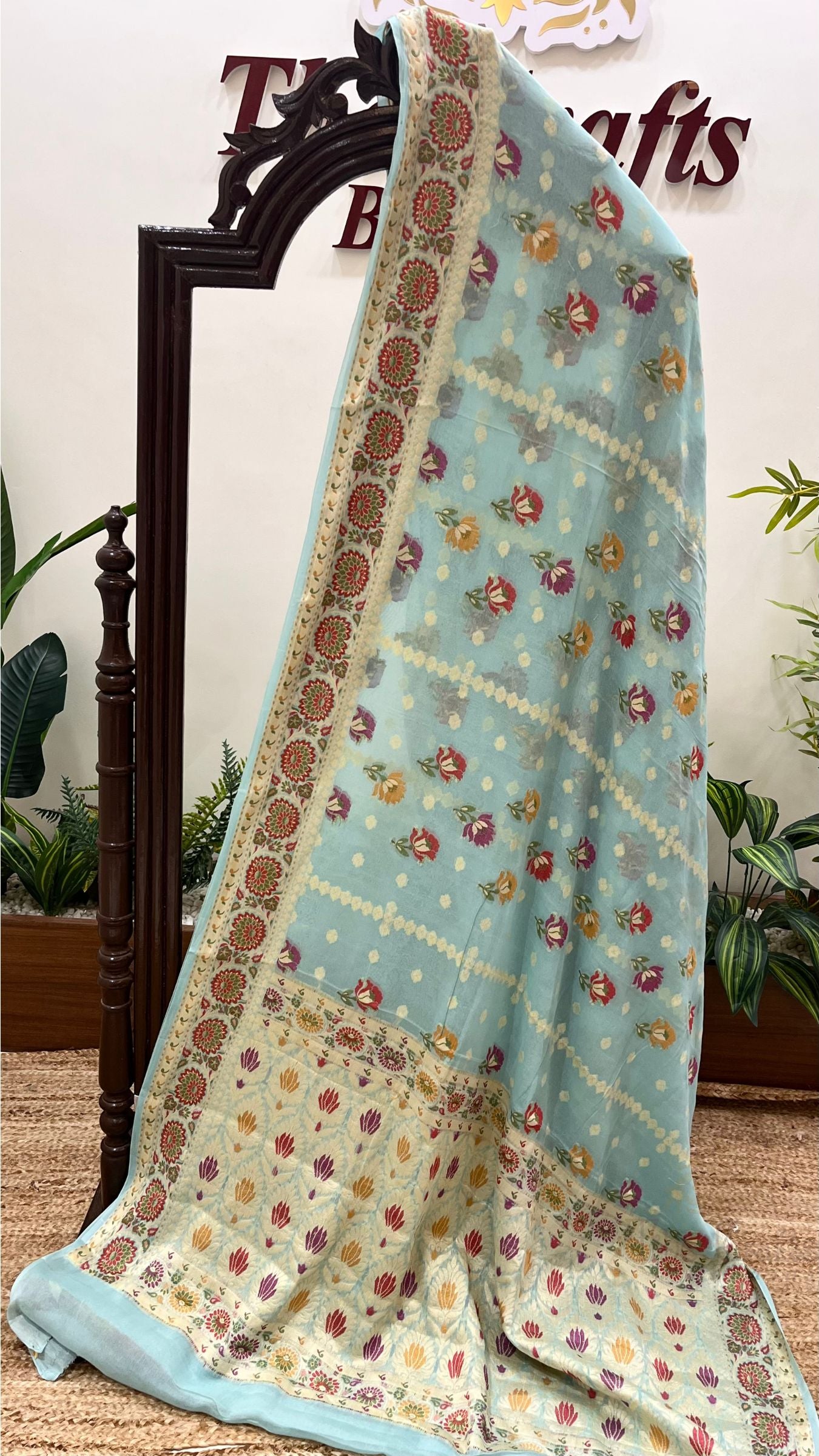 Pure Khaddi Chiffon Banarasi Saree