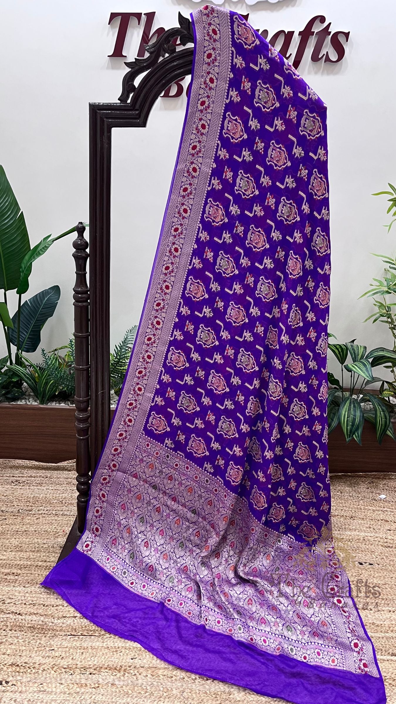 Pure Khaddi Chiffon Banarasi Saree