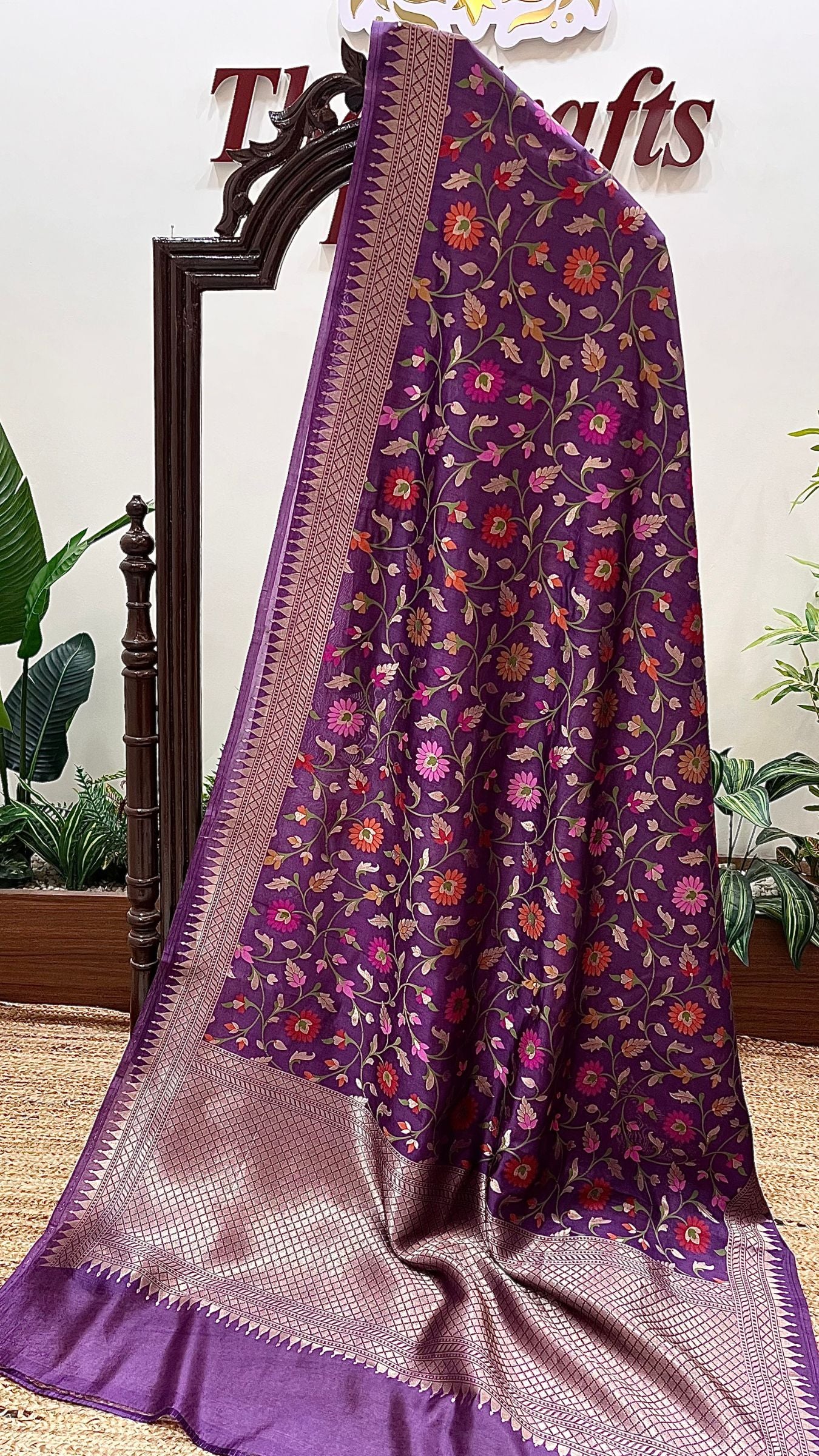 Pure Ektara Cotton Jamdani Banarasi Saree - Tilfi