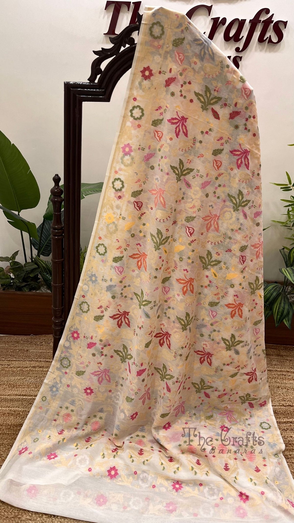 Pure Ektara Cotton Jamdani Banarasi Saree - Tilfi