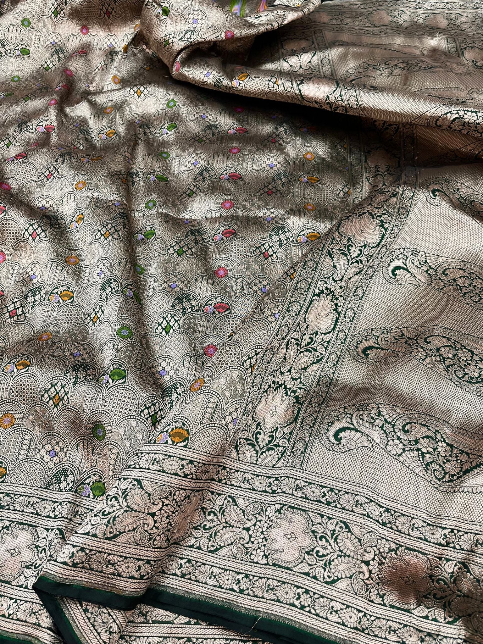 Pure Katan Silk Handloom Banarasi Saree - Tanchui Brocade Meena