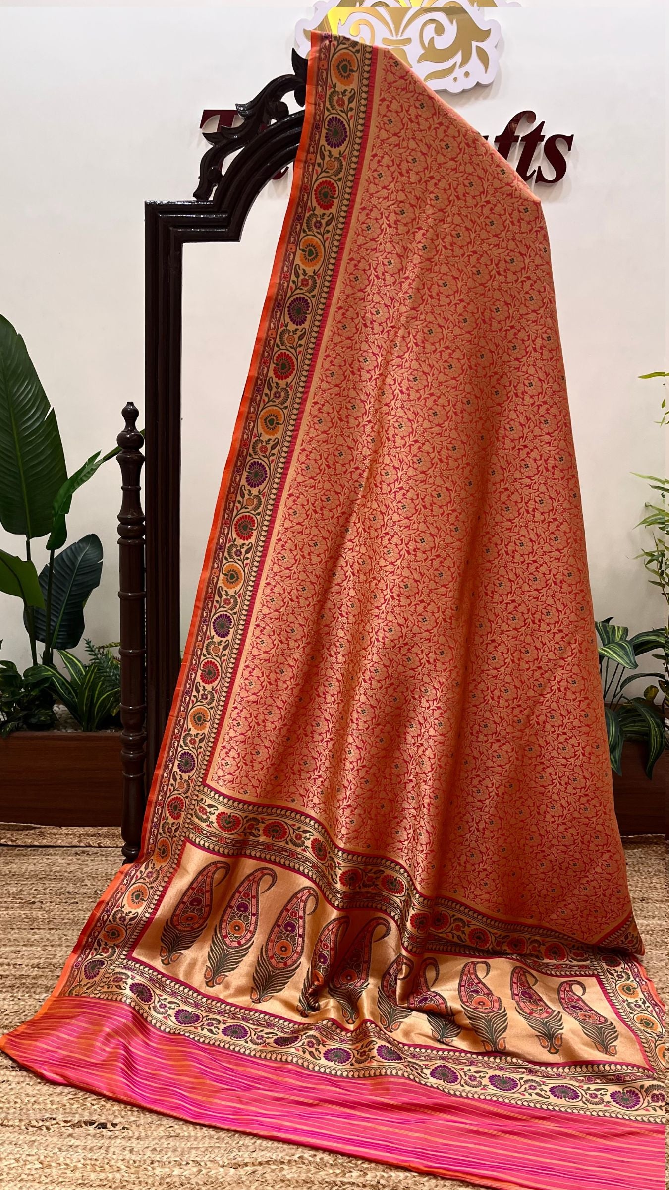 Pure Katan Silk Handloom Banarasi Saree - Alfi Meenakari