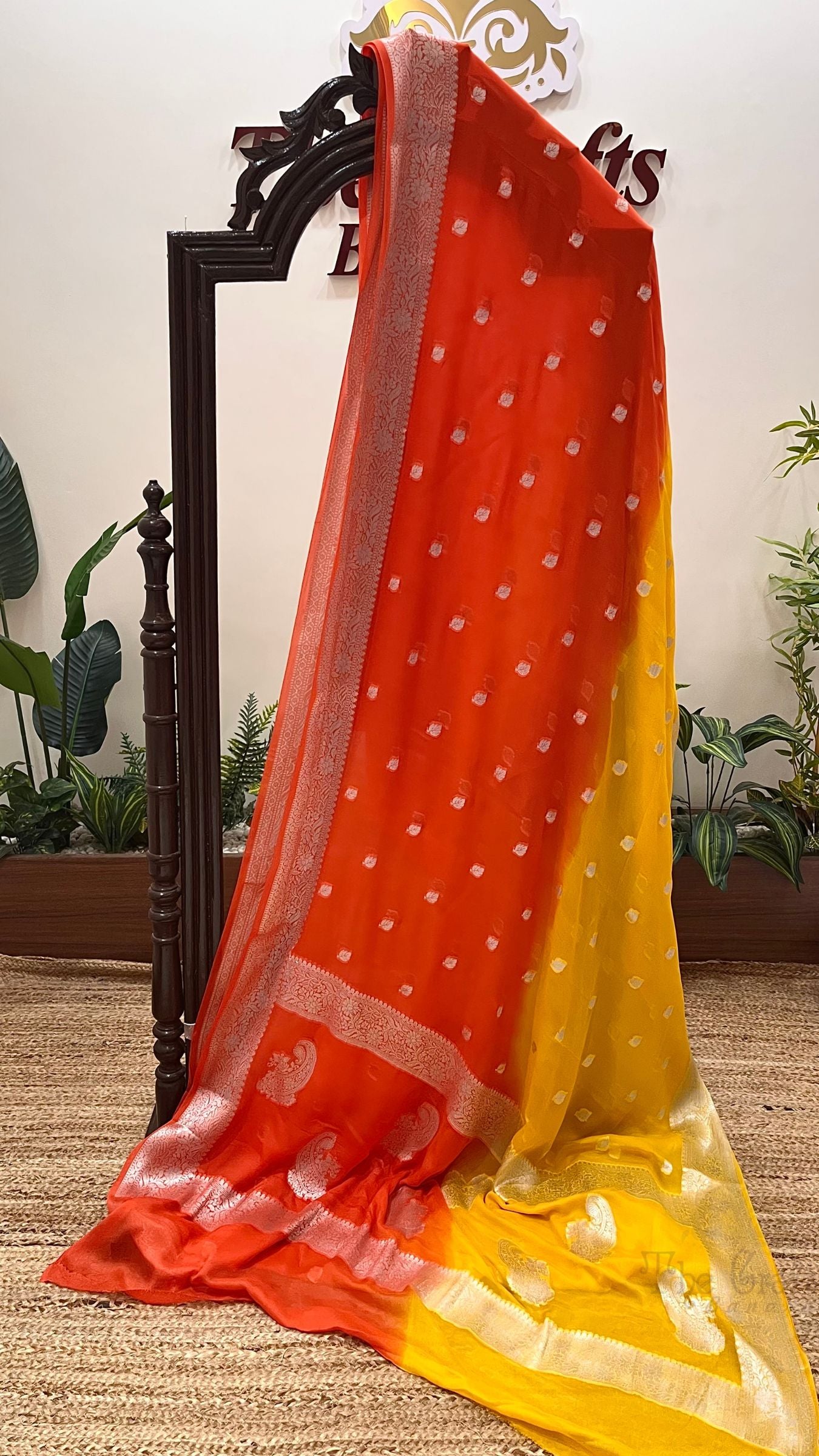 Pure Khaddi Chiffon Banarasi Saree