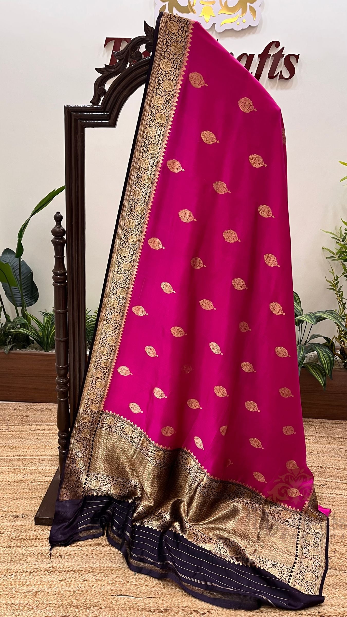 Pure  Mango Silk Handloom Banarasi Saree