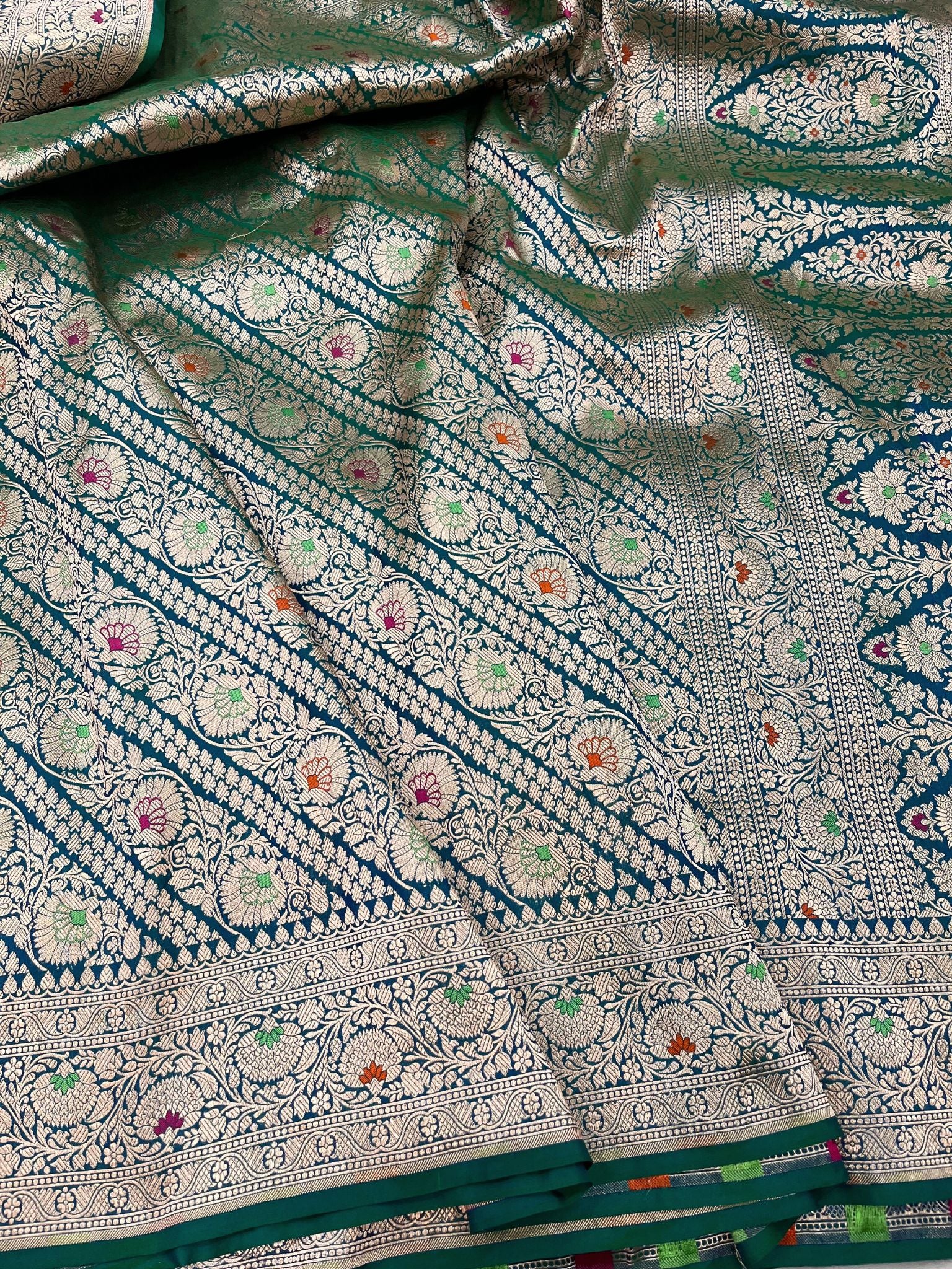 Pure Katan Silk Handloom Banarasi Saree - Tanchui Brocade Meena
