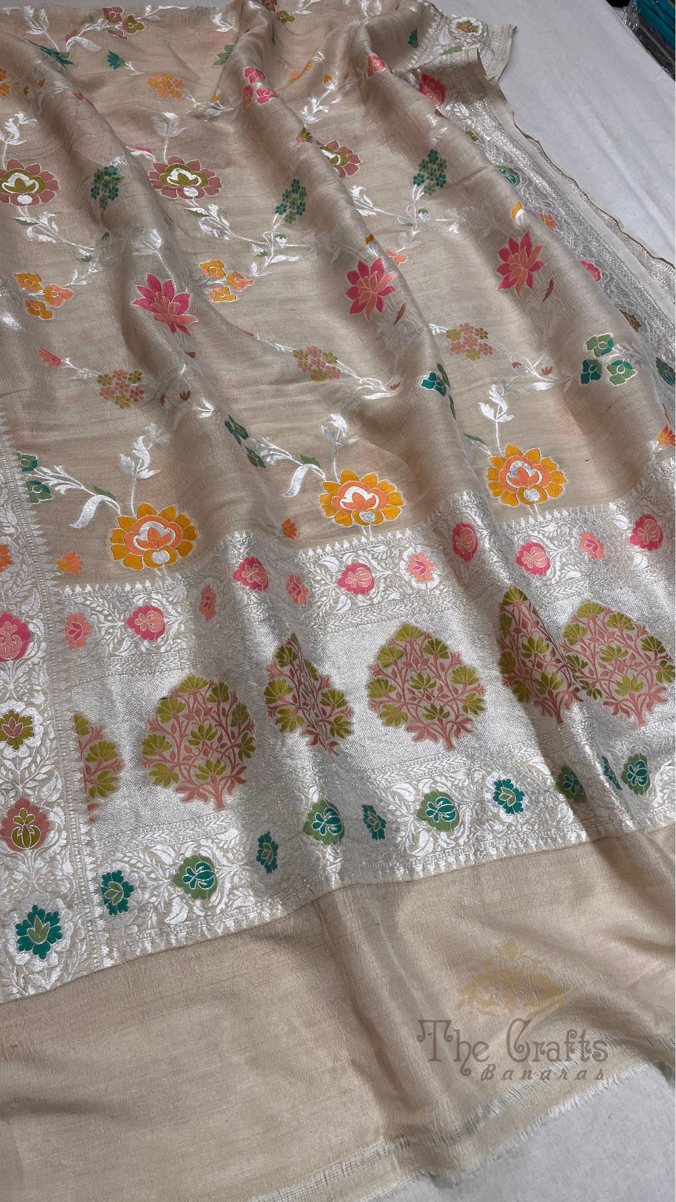 Pure Tussar Georgette Silk Banarasi Handloom Dupatta