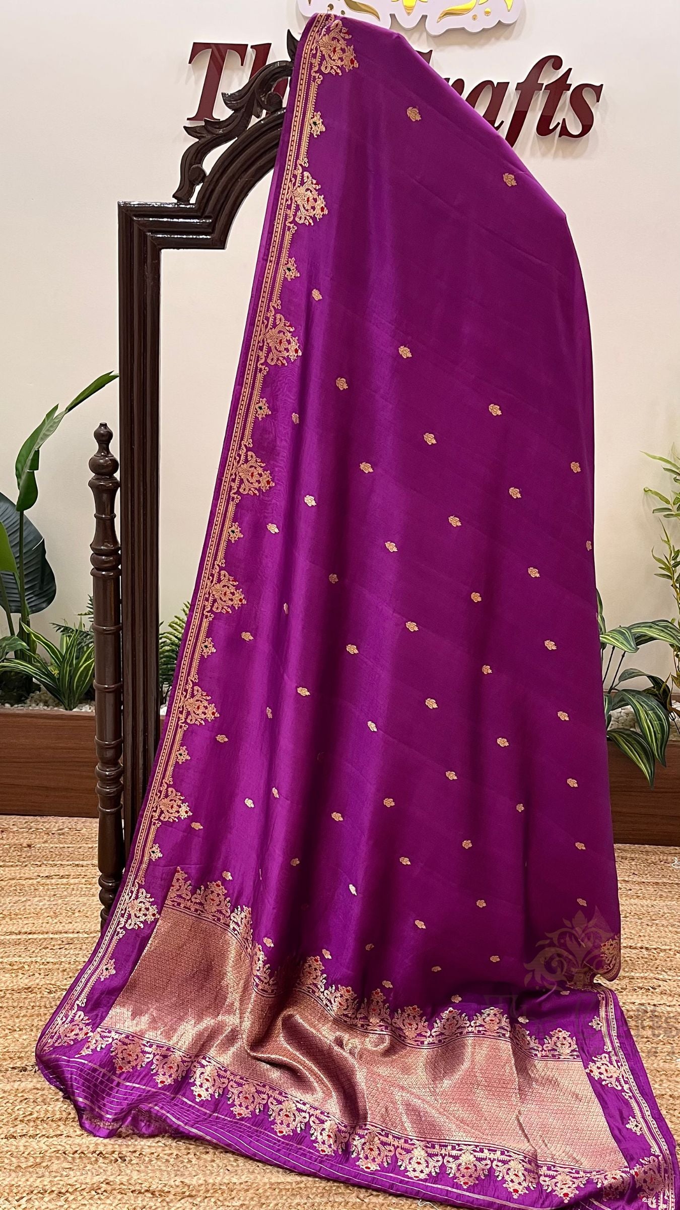 Pure Mango Silk Handloom Banarasi Saree - Meenakari