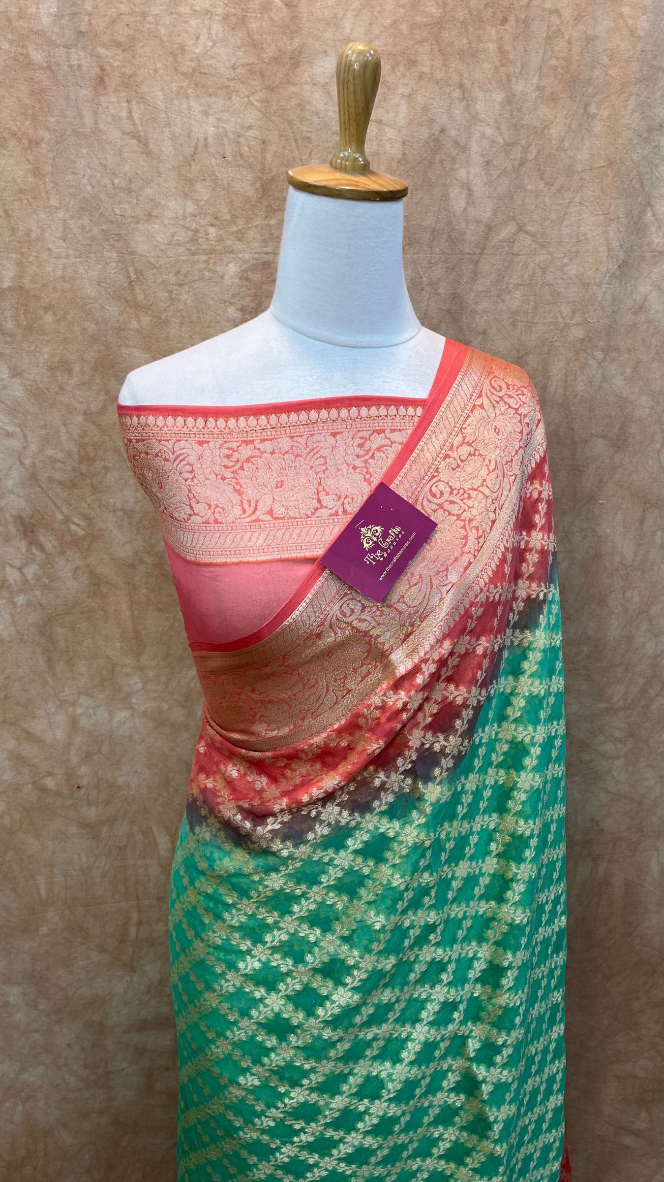 Pure Khaddi Chiffon Banarasi Saree