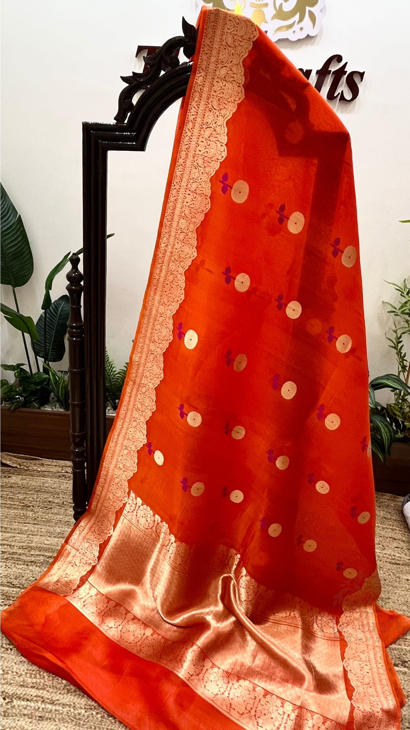 Pure Kora Silk Handloom Banarasi Saree