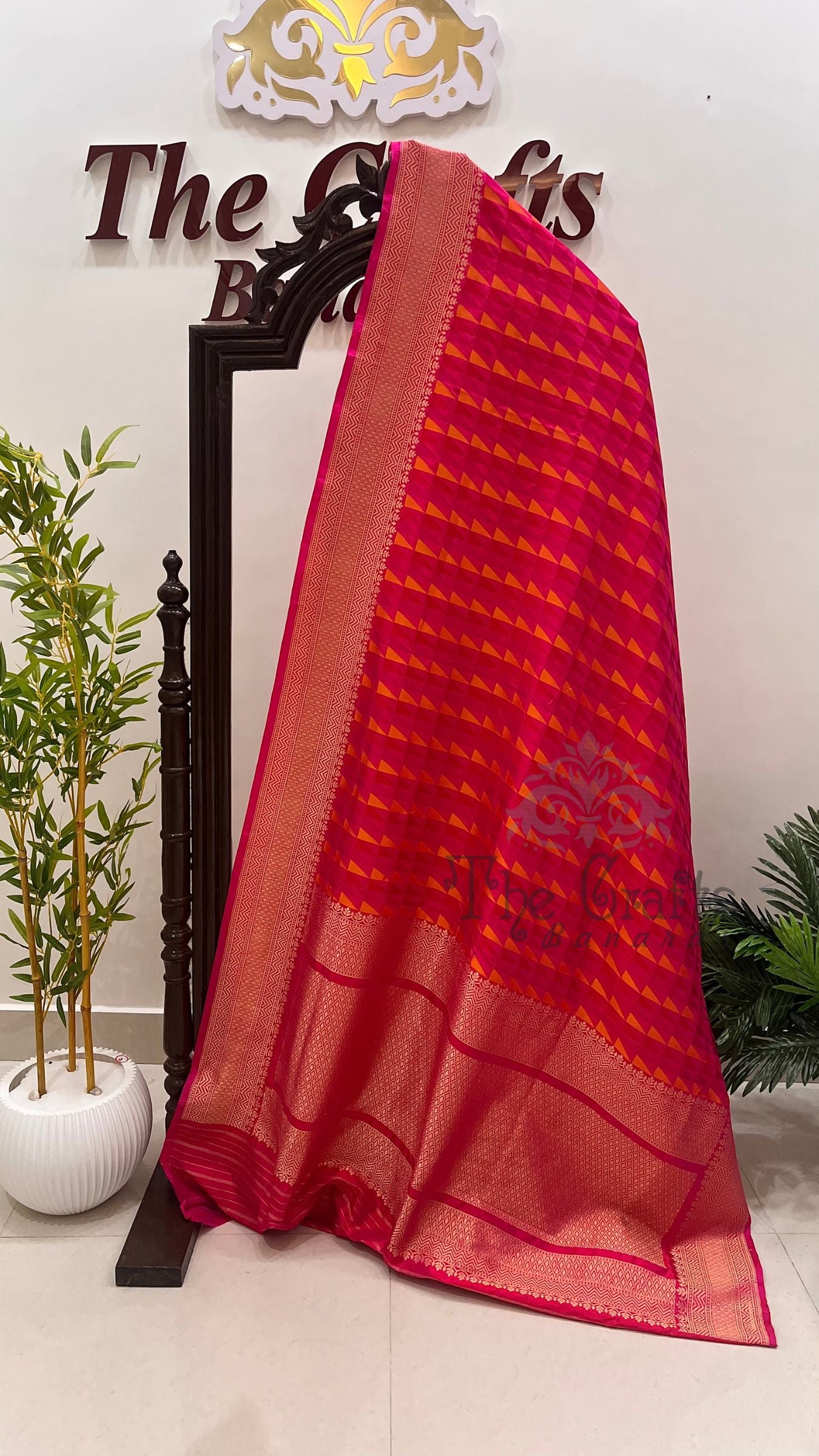 Multi Color Pure Katan Silk Handloom Banarasi Saree - with kadhua work