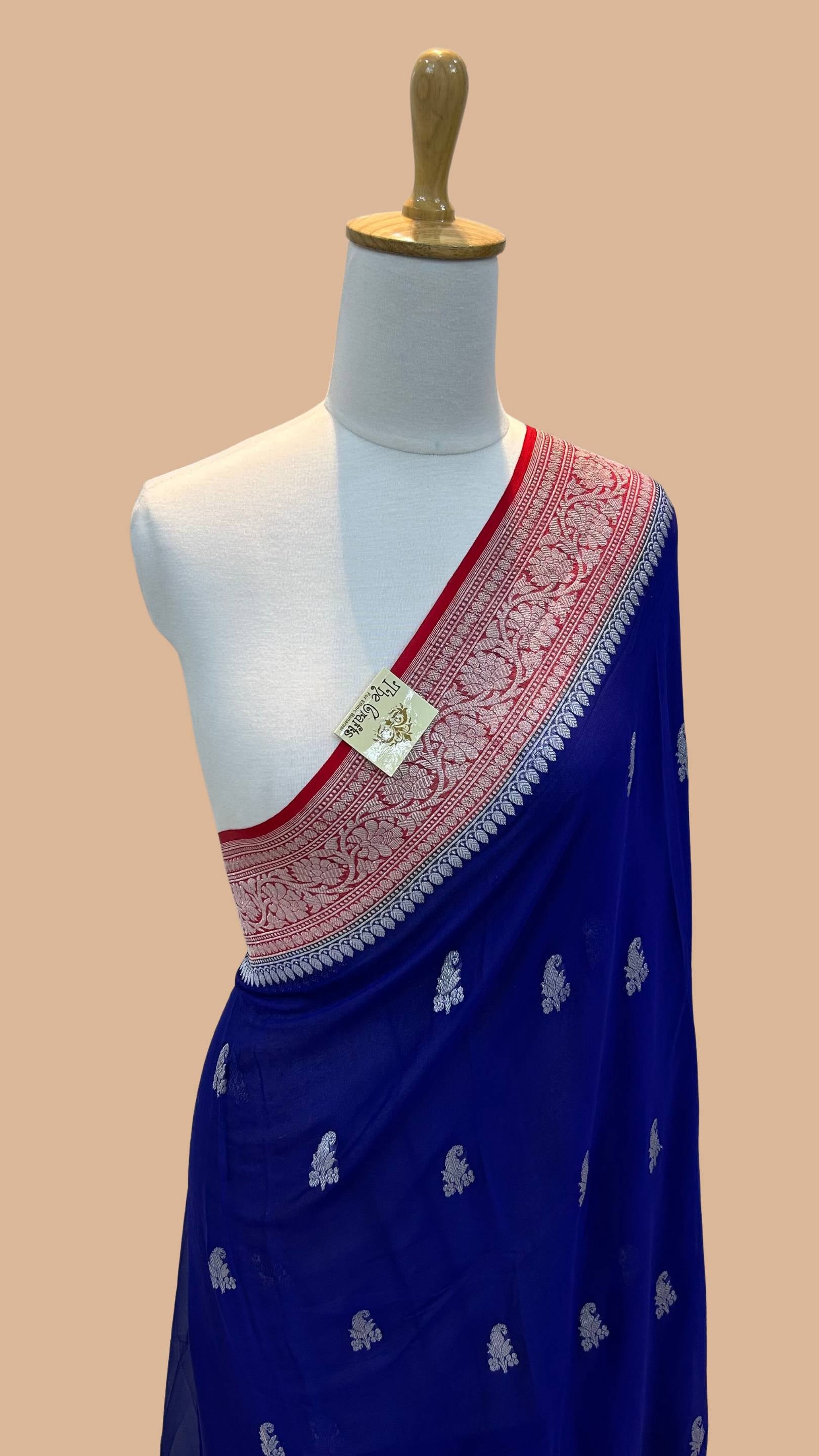 Pure Georgette Handloom Banarasi Saree