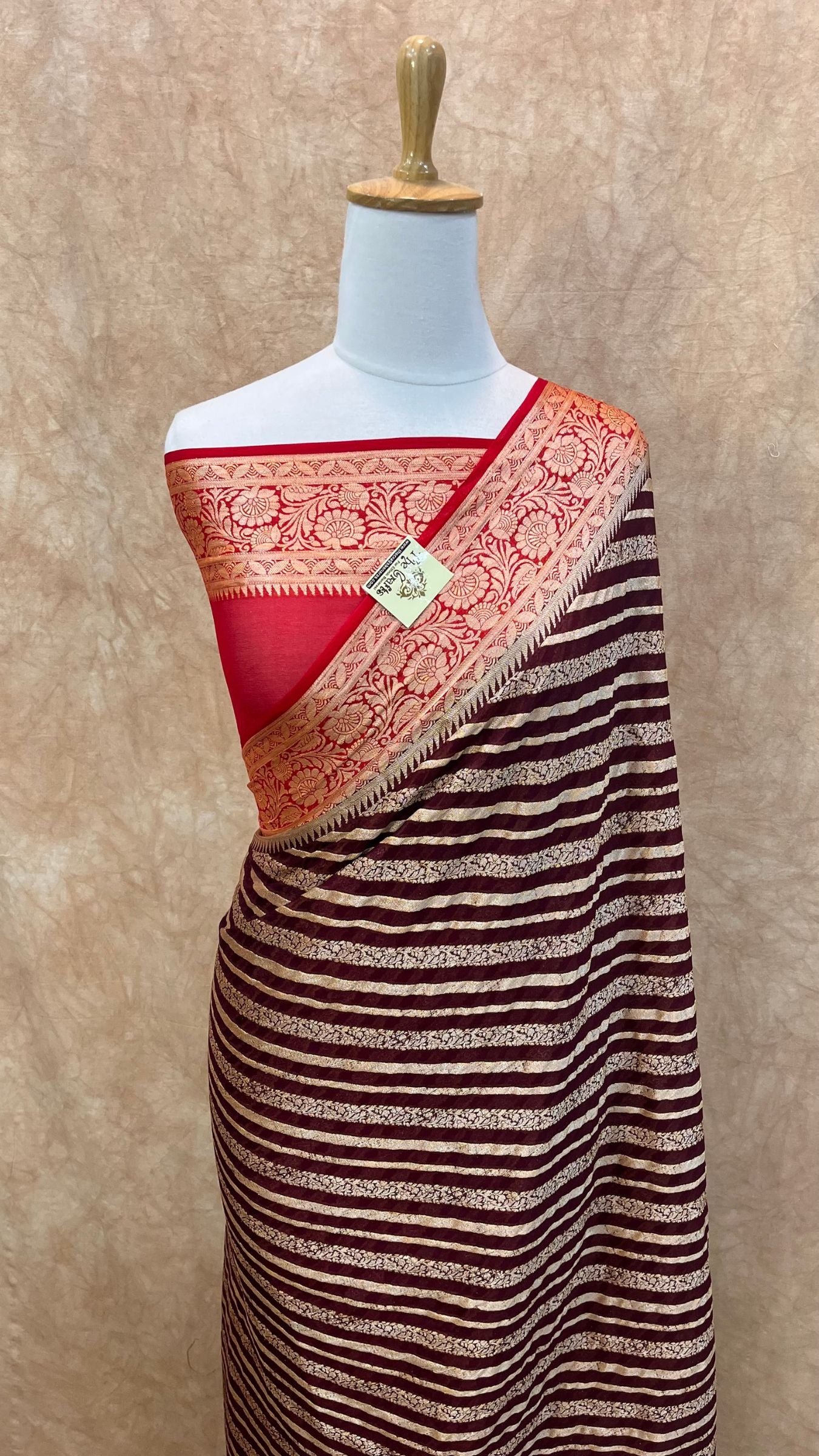 Pure Khaddi Chiffon Banarasi Saree