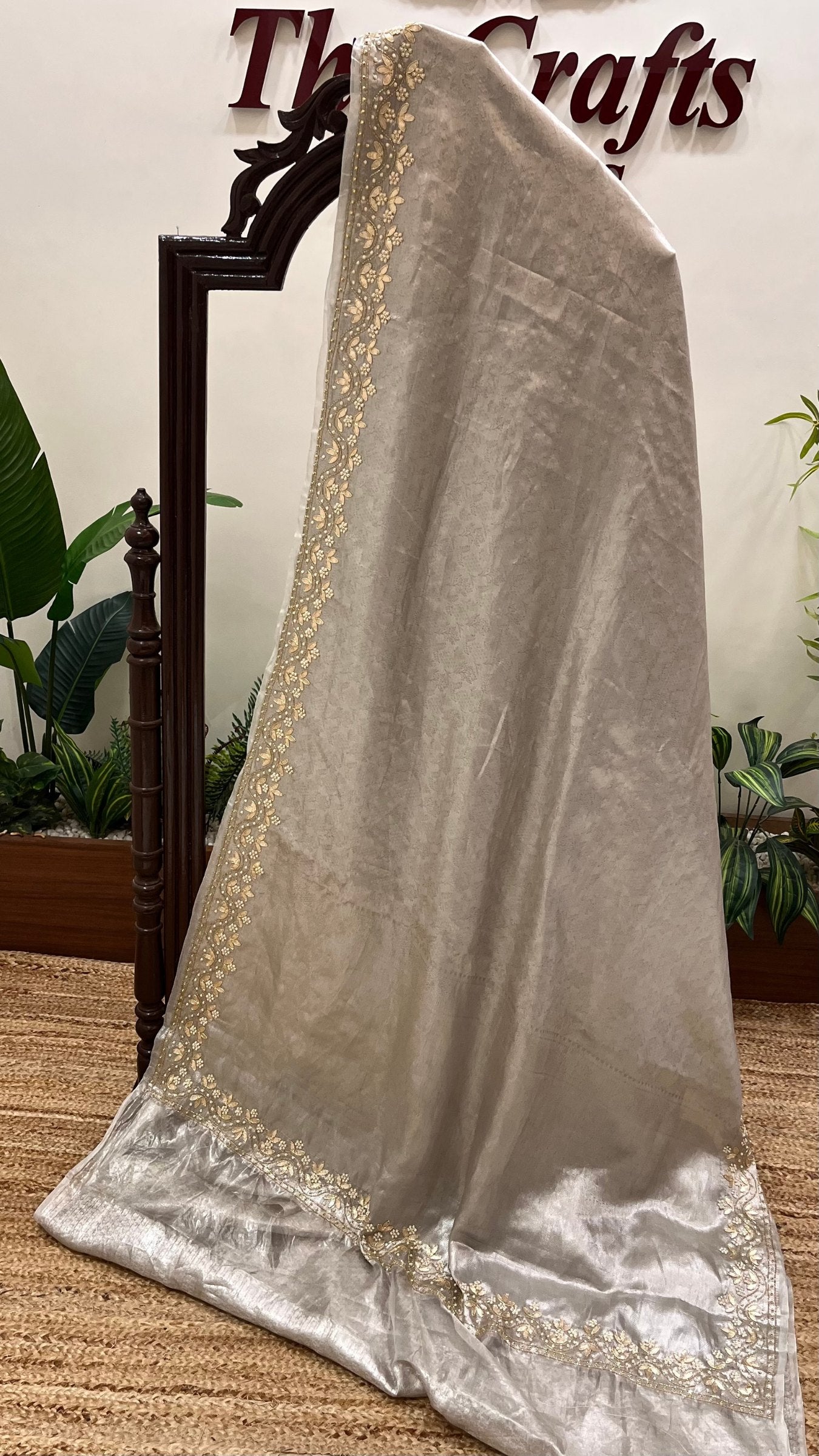 Pure Tissue Brocade Banarasi Saree - with Gota Patti, Cut Dana & Zardozi Handwork