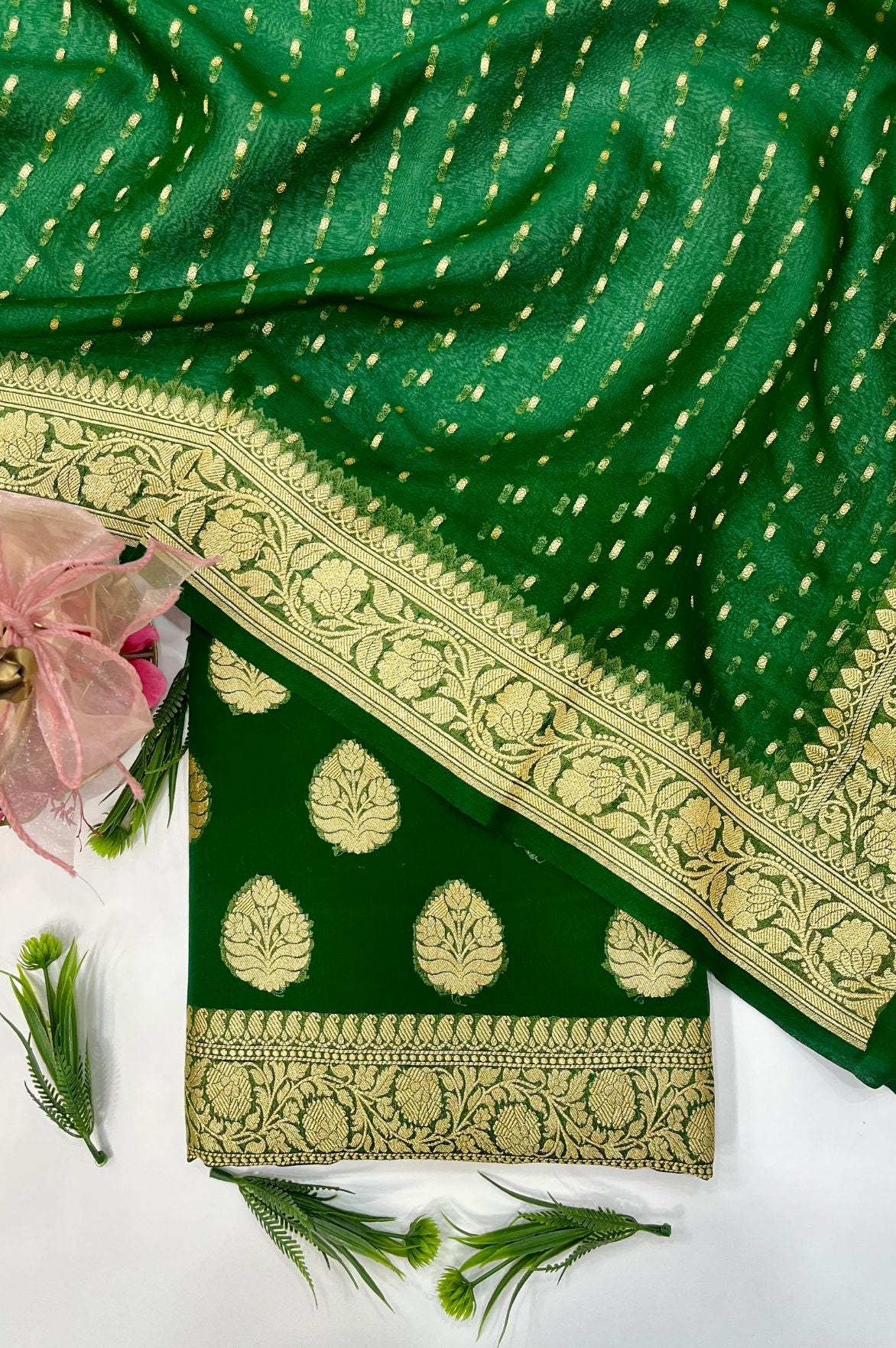 Khaddi Georgette Banarasi Dress Material