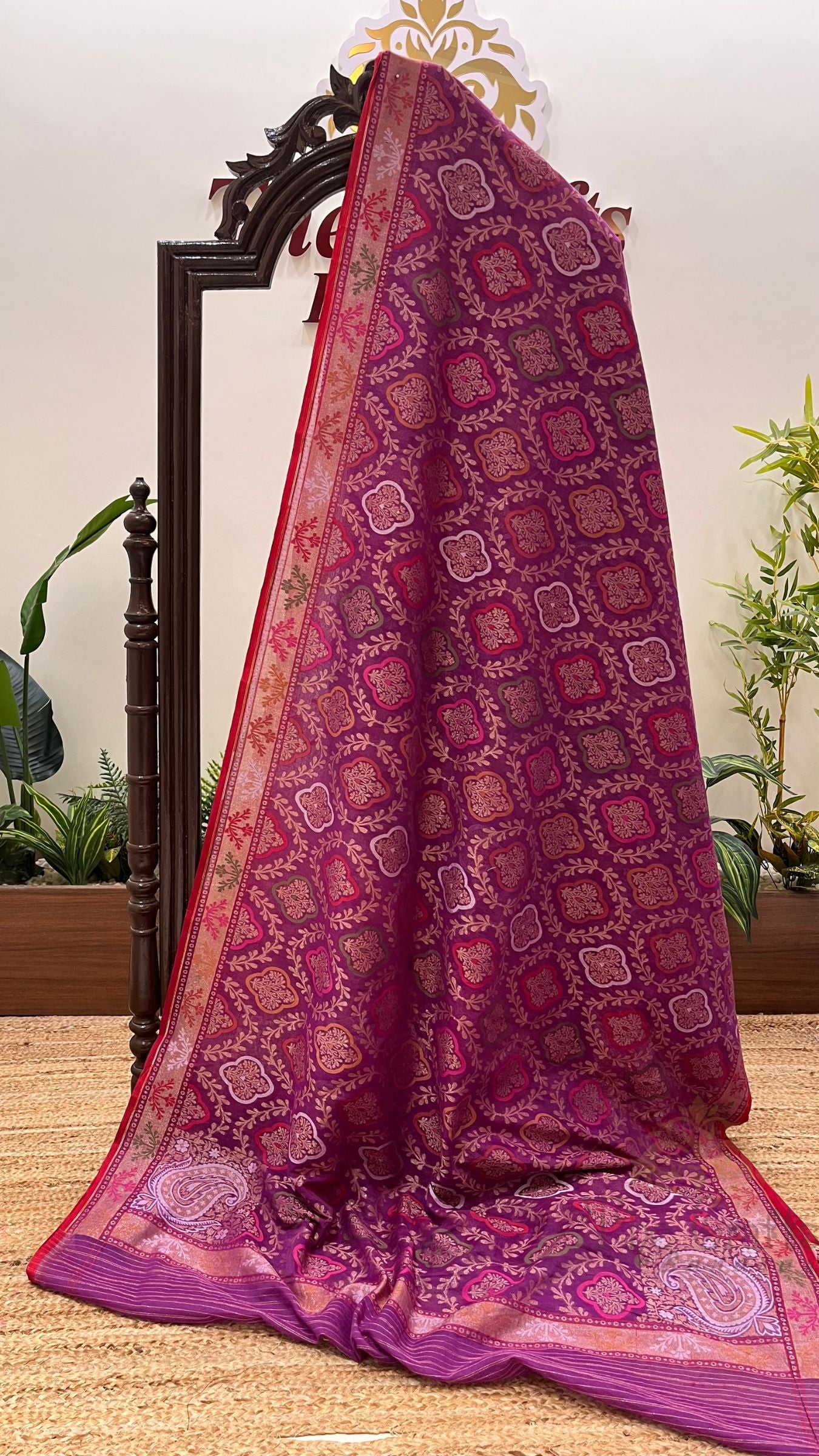 Pure Ektara Cotton Jamdani Banarasi Saree - Tilfi