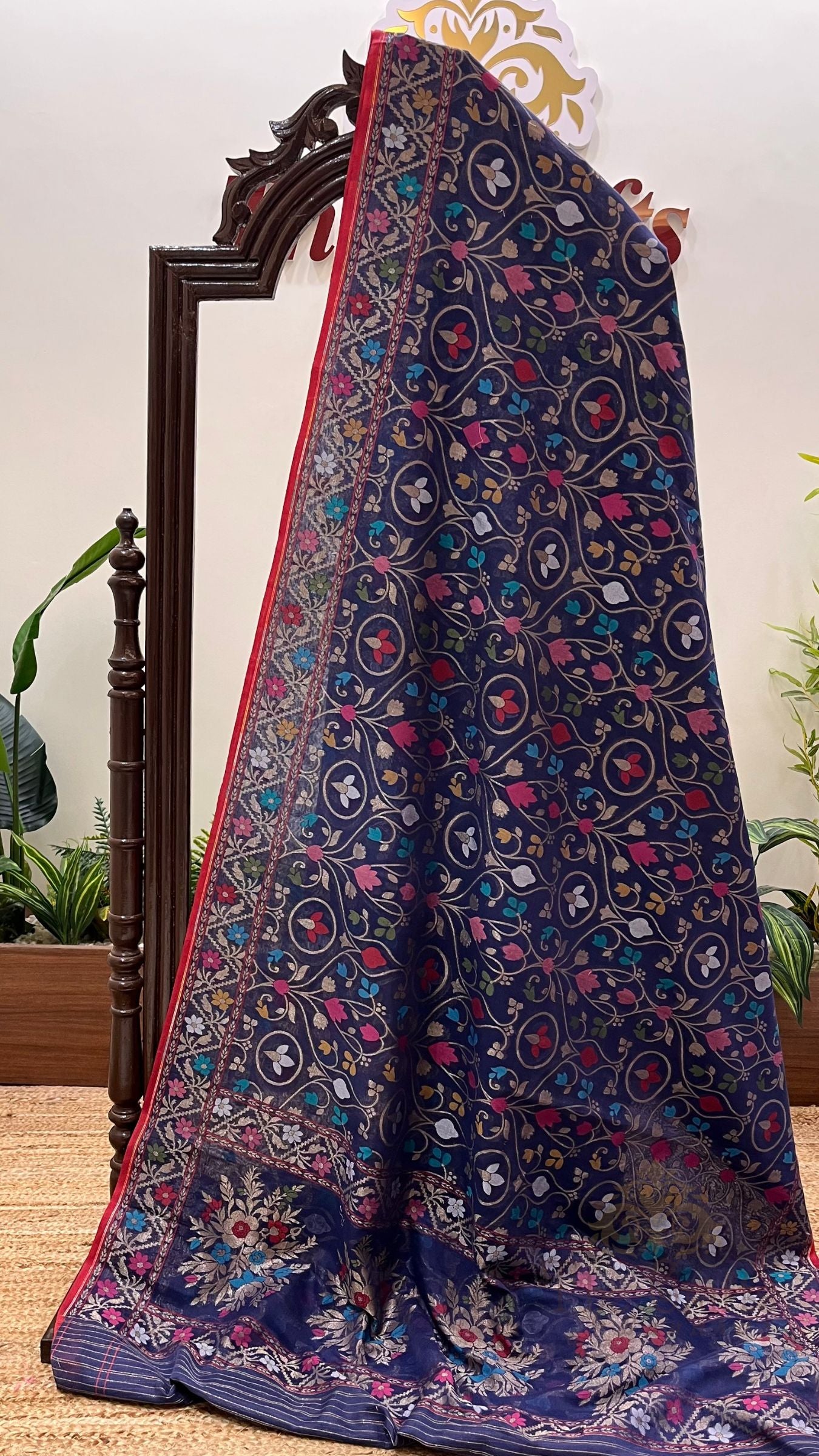 Pure Ektara Cotton Jamdani Banarasi Saree - Tilfi