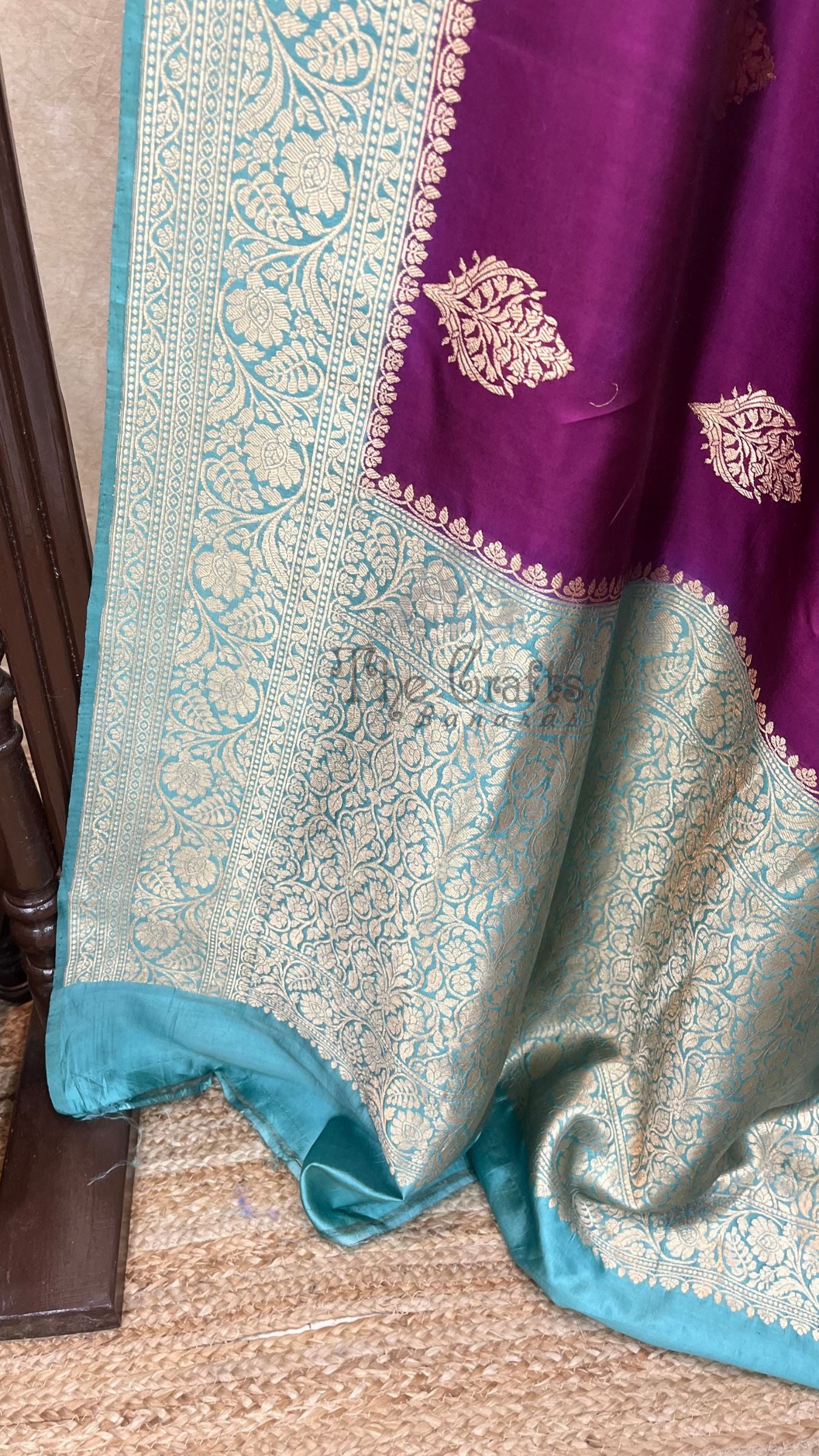 Pure  Mango Silk Handloom Banarasi Saree