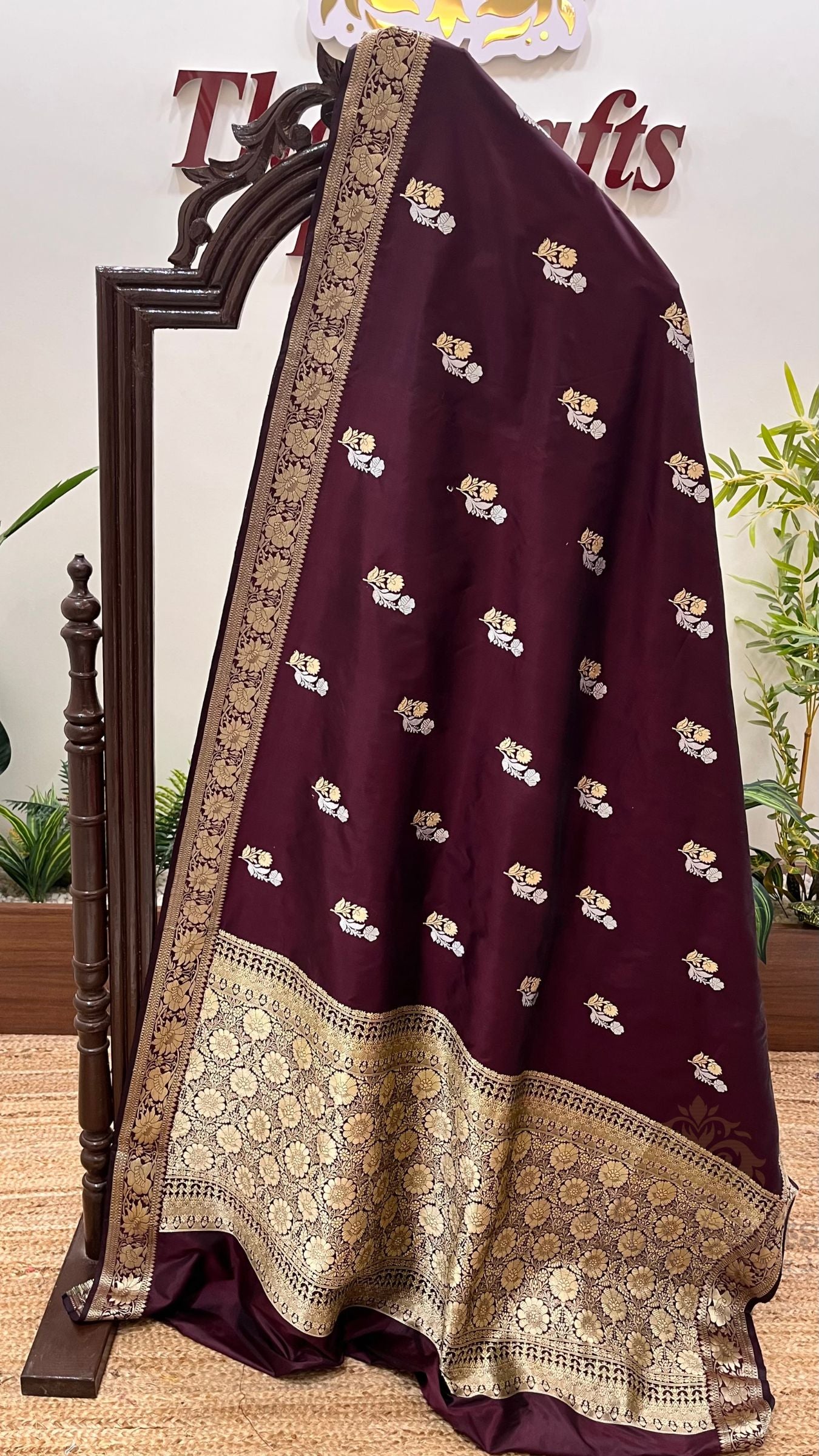 Pure  Mango Silk Handloom Banarasi Saree