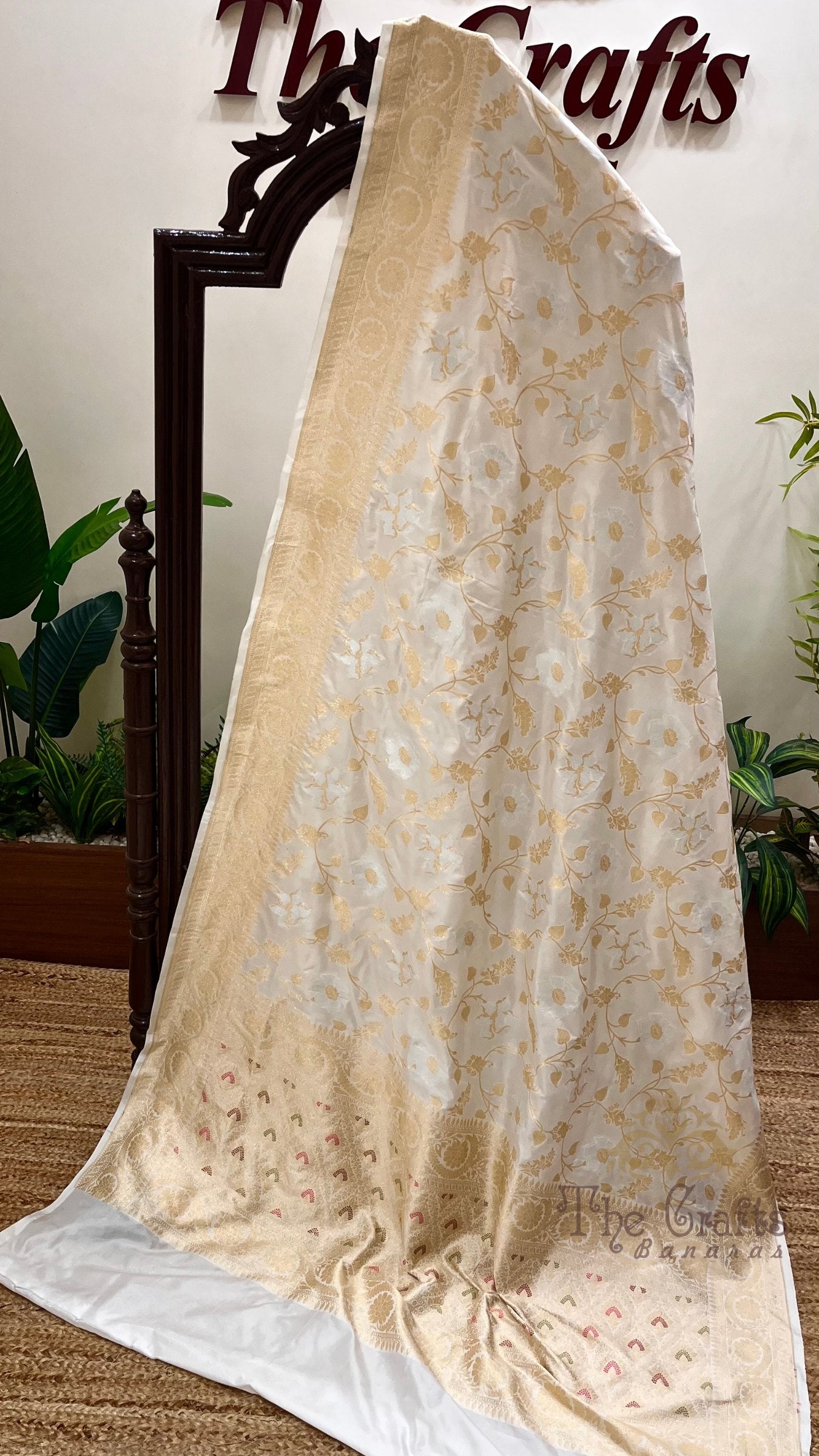Pure Katan Silk Handloom Banarasi Saree - All over Sona Roopa Jaal work