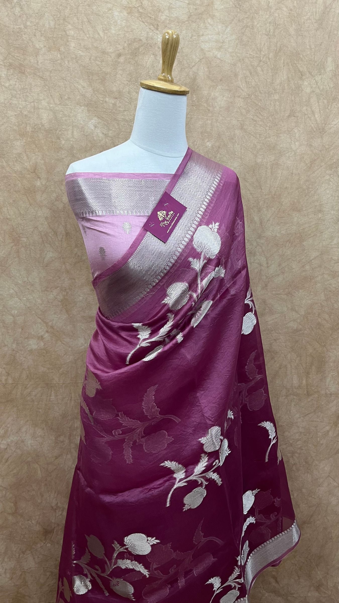 Pure Kora Silk Handloom Banarasi Saree