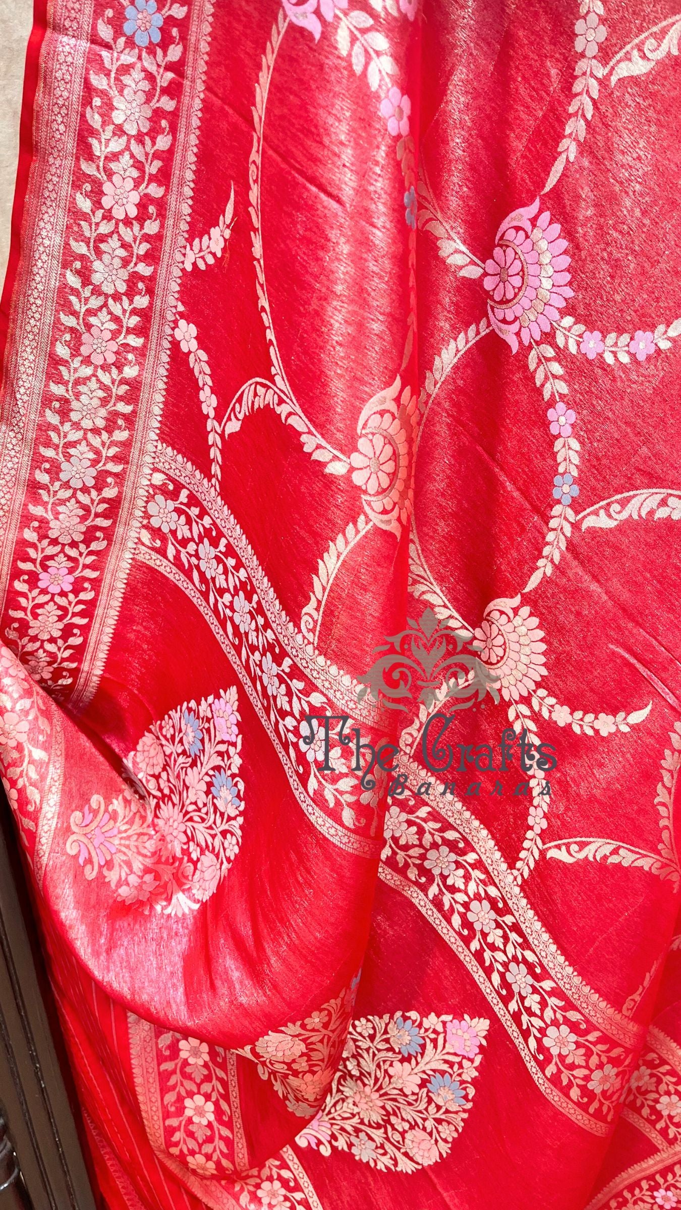 Tissue Georgette Handloom Banarasi Saree - Meenakari all over