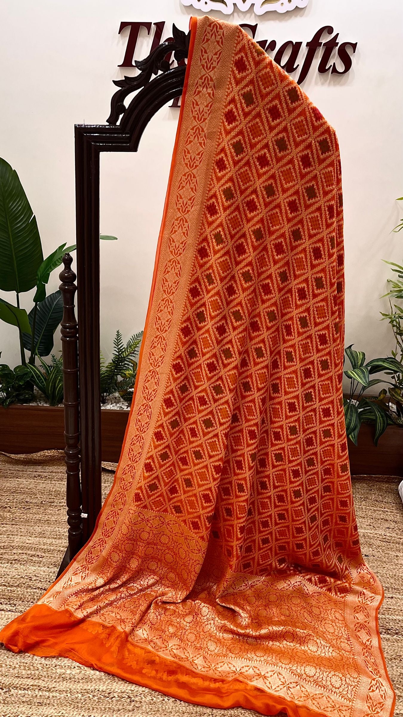 Pure Khaddi Chiffon Banarasi Saree