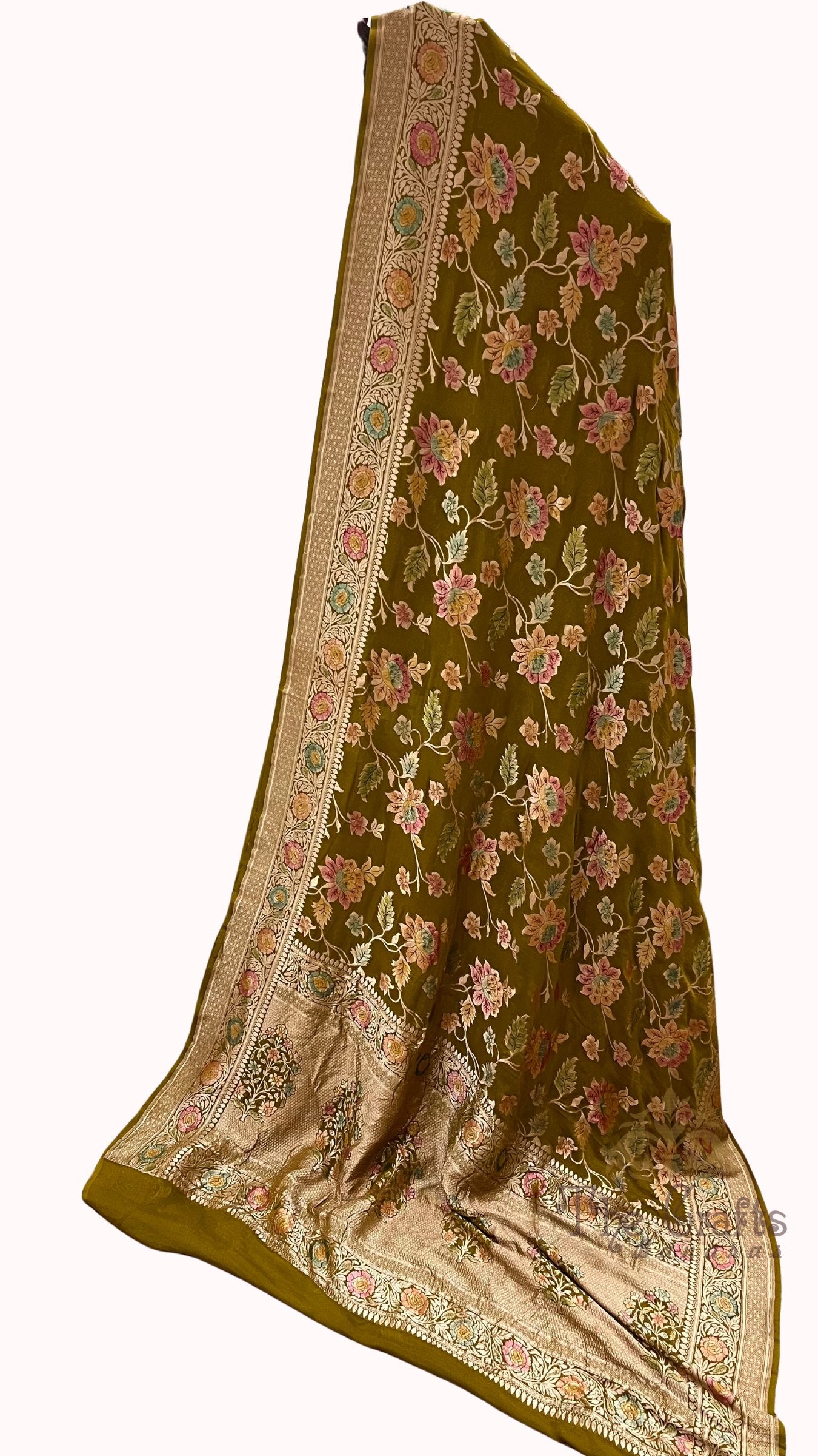 Khaddi Georgette Handloom Banarasi Saree