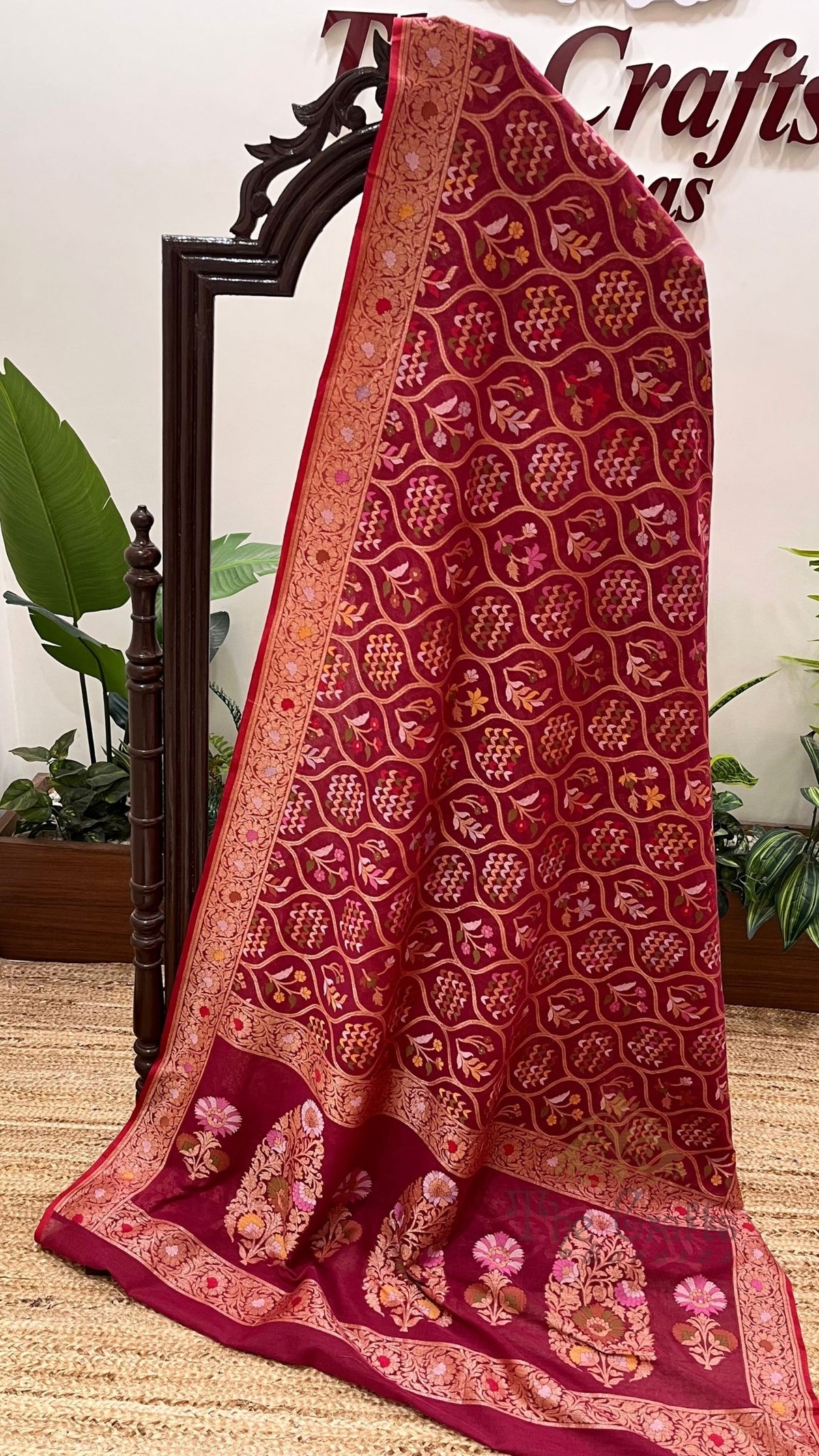 Pure Ektara Cotton Jamdani Banarasi Saree - Tilfi