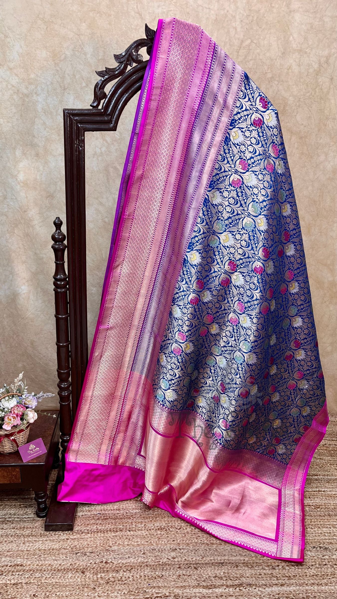 Pure Katan Silk Handloom Banarasi Saree - Kadhua Brocade Tilfi Meena with Satan Border