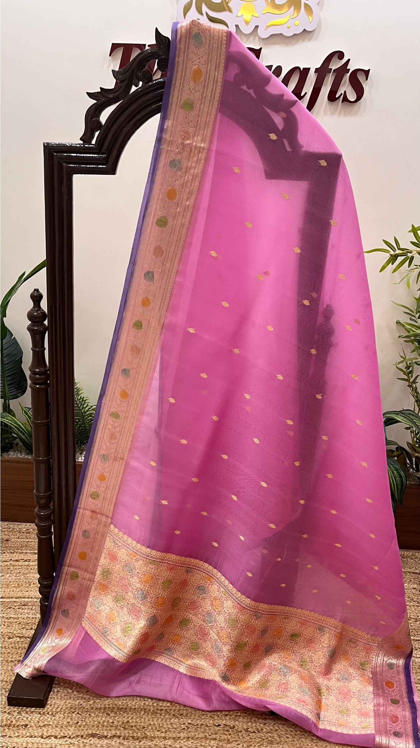 Pure Kora Silk Handloom Banarasi Saree