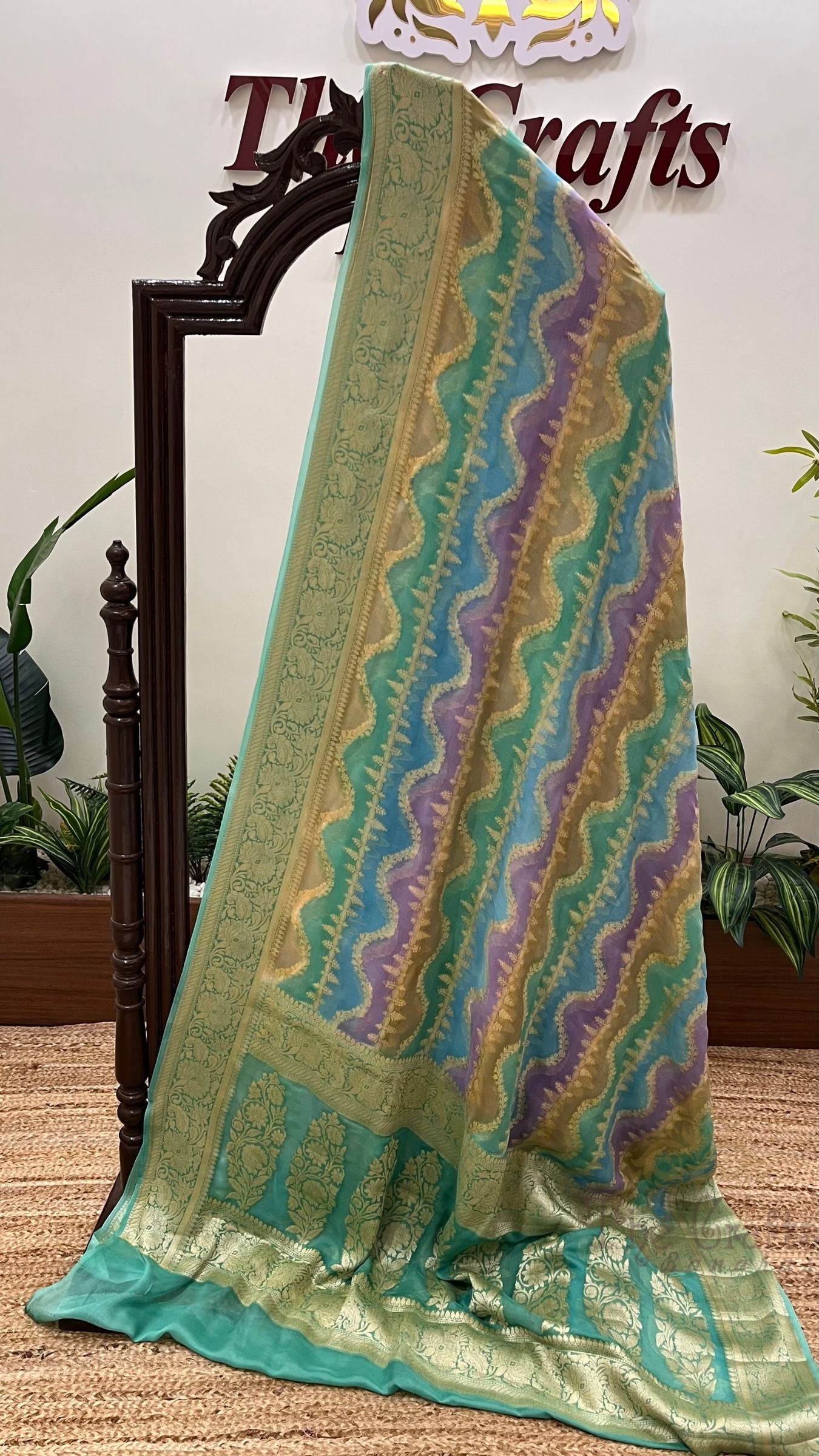 Pure Khaddi Chiffon Banarasi Saree