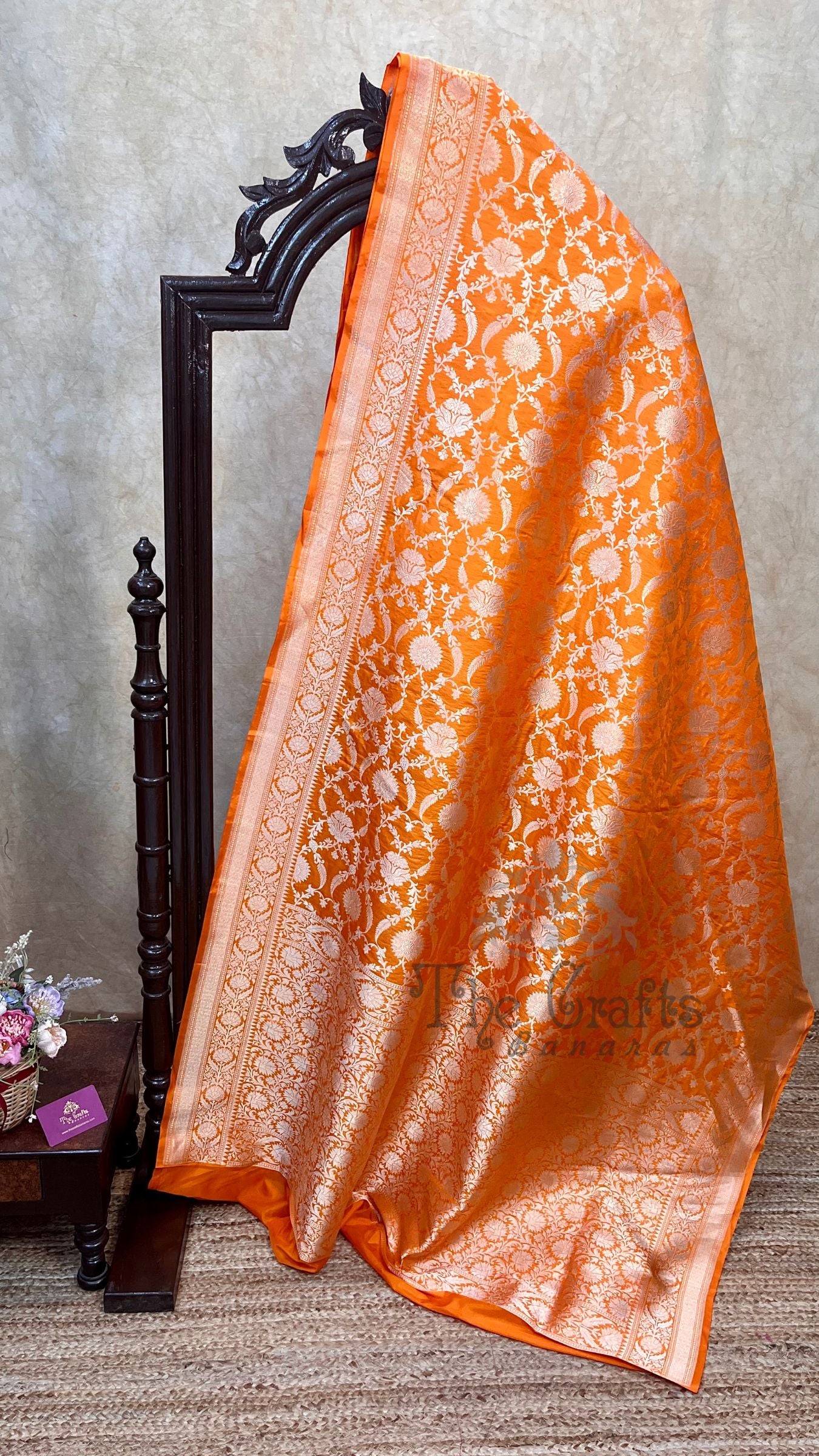Pure Katan Silk Handloom Banarasi Saree - Jaal work
