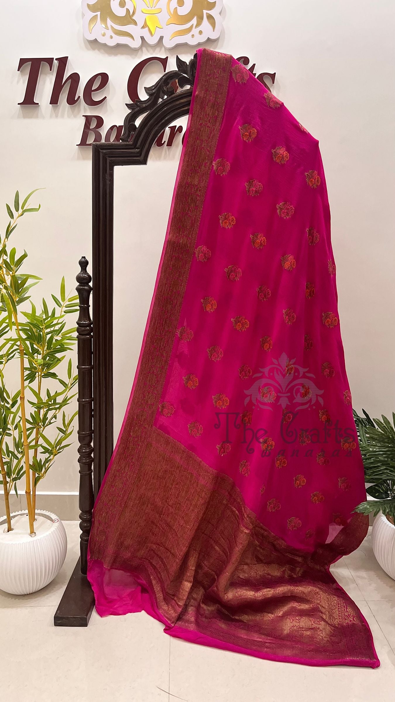 Pure Khaddi Chiffon Banarasi Saree