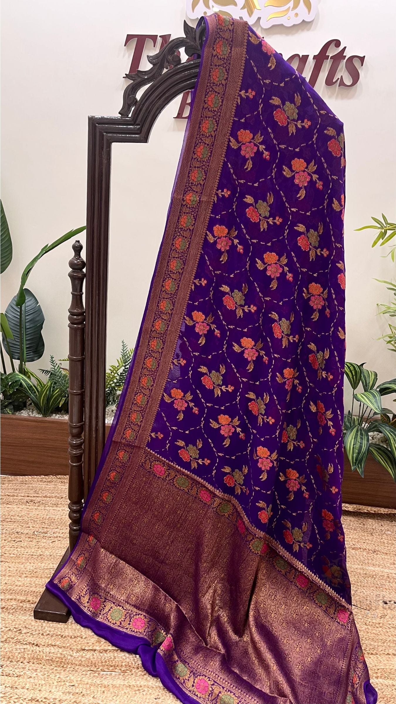 Pure Khaddi Chiffon Banarasi Saree