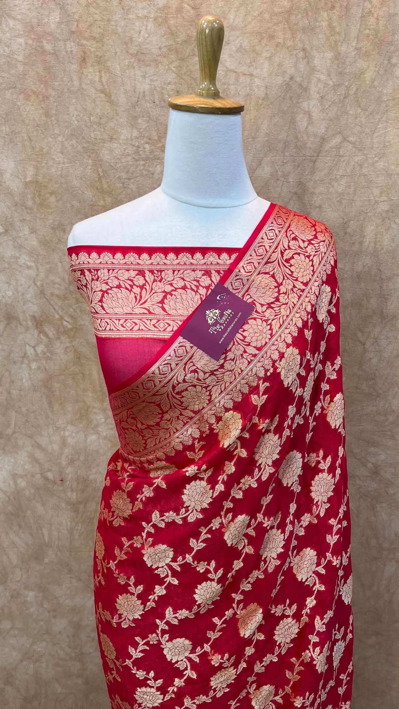 Pure Khaddi Chiffon Banarasi Saree