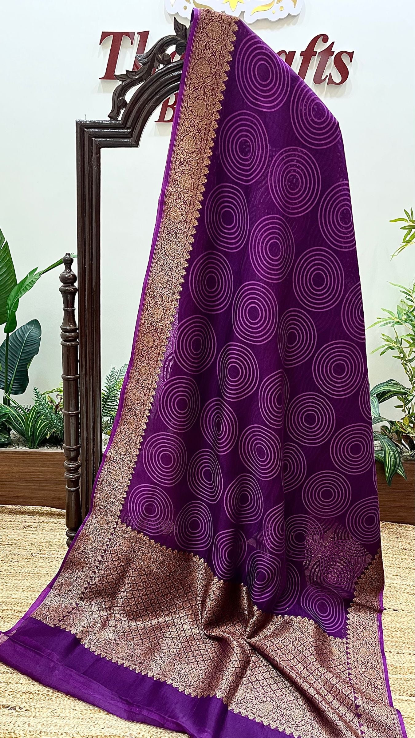 Pure Ektara Cotton Jamdani Banarasi Saree