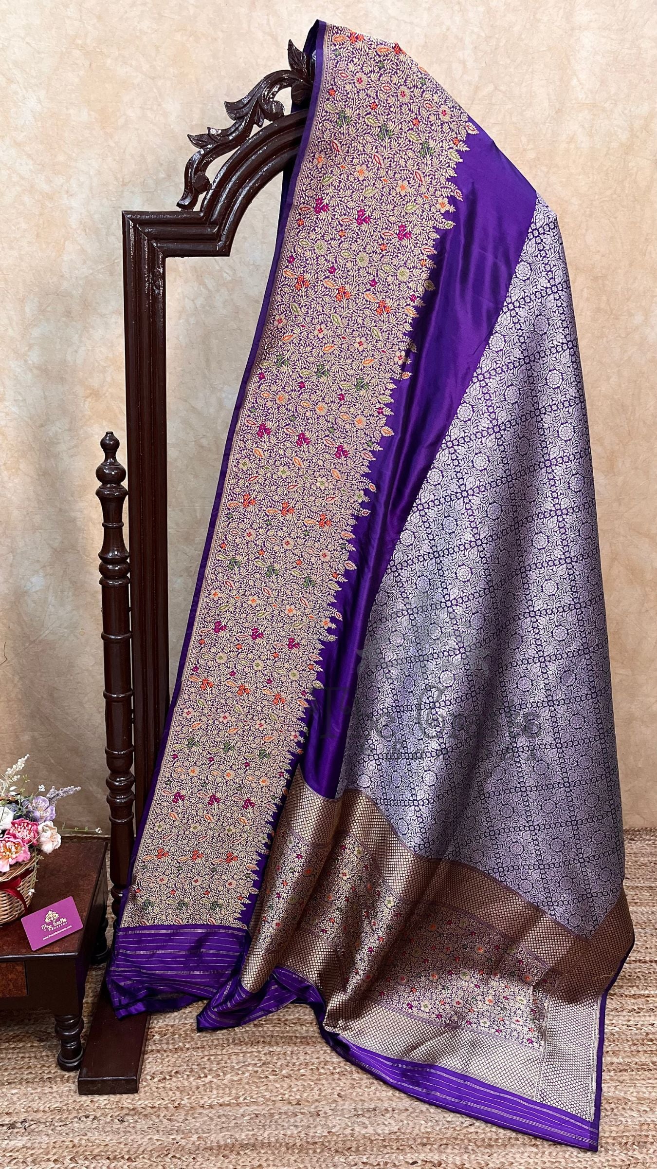 Pure Katan Silk Handloom Banarasi Saree - Kadhua Tanchui Brocade Meena