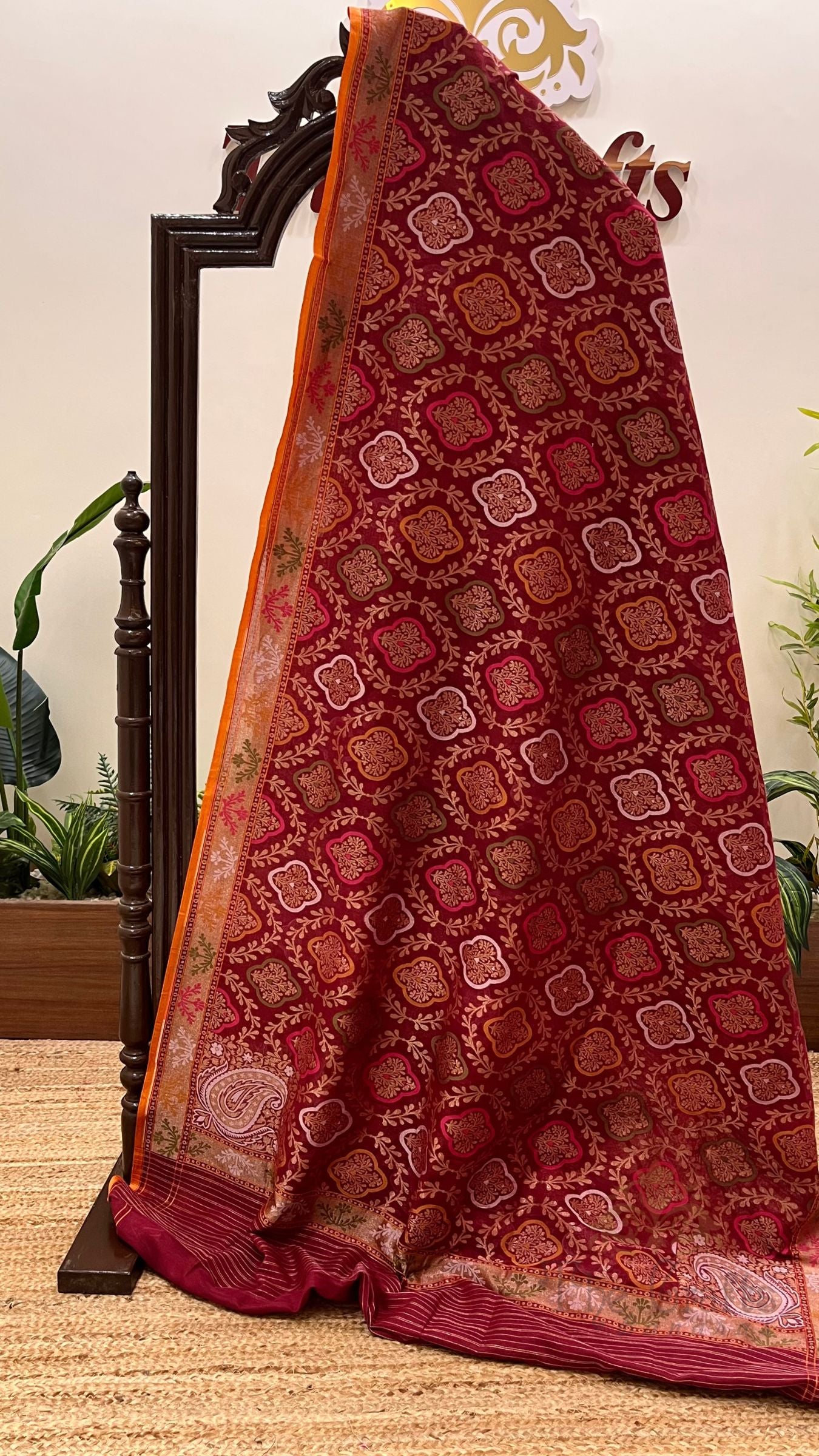 Pure Ektara Cotton Jamdani Banarasi Saree - Tilfi