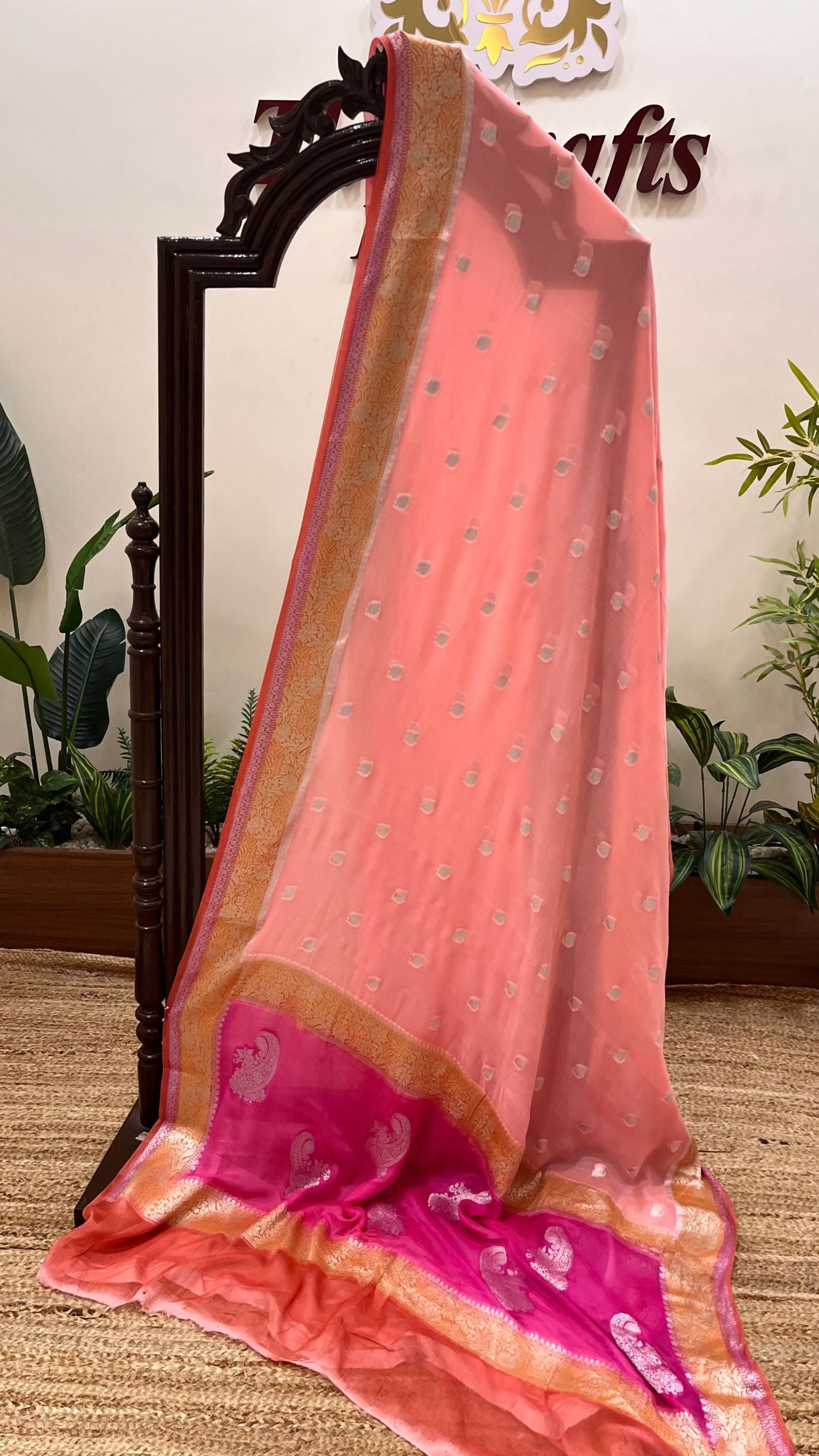 Pure Khaddi Chiffon Banarasi Saree - Rupa Buti