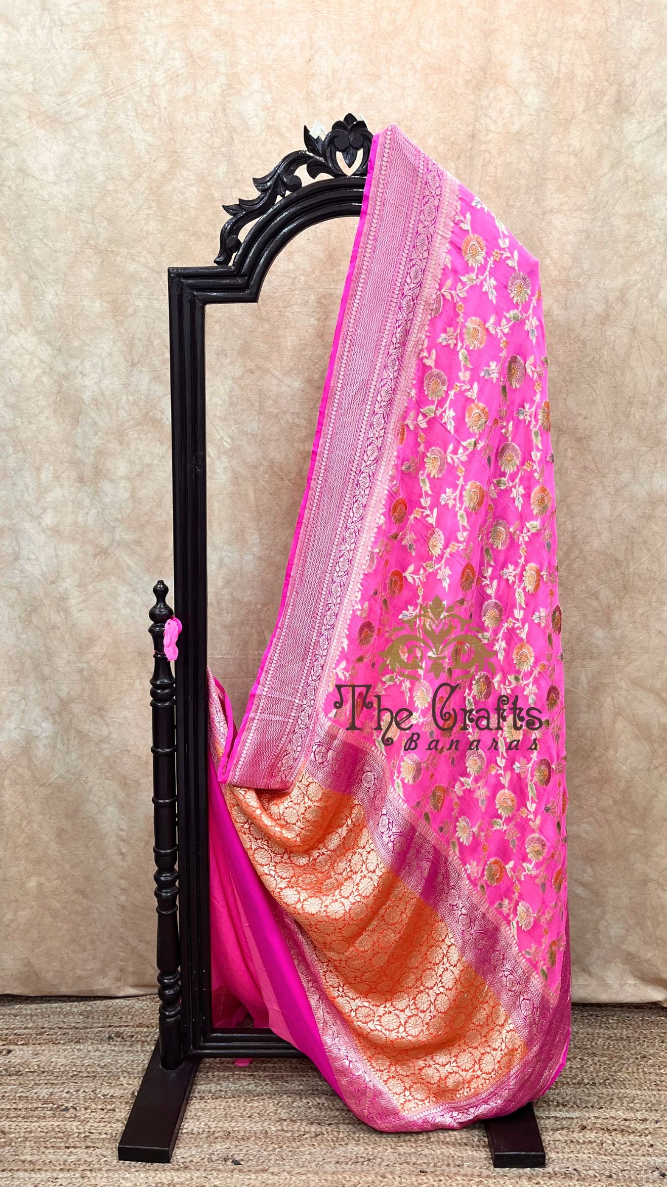 Khaddi Georgette Handloom Banarasi Saree - Water Zari