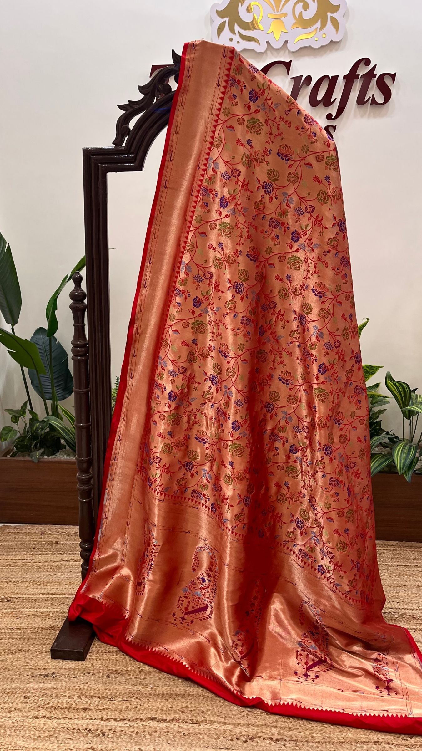 Pure Katan Tissue Silk Handloom Banarasi Saree - Tanchui Brocade Meena