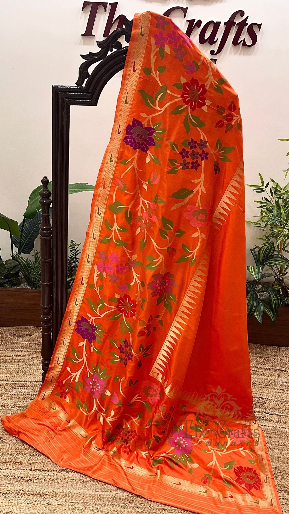 Pure Katan Silk Handloom Banarasi Saree - Tilfi Meenakari Jaal Work