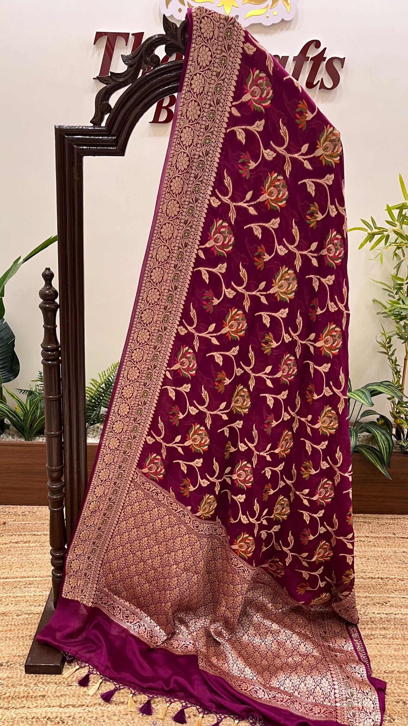 Pure Khaddi Chiffon Banarasi Saree